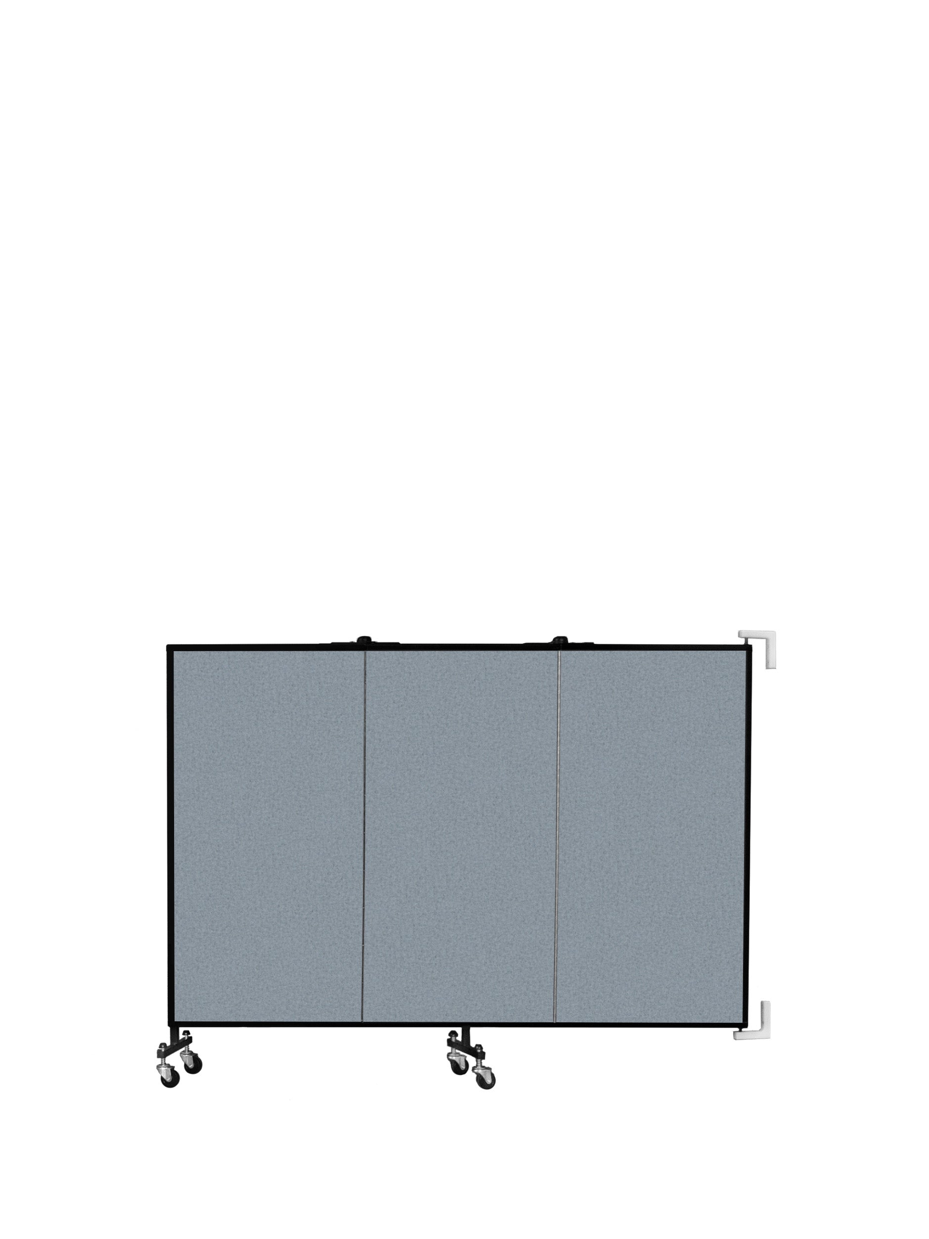 Wallmount Room Divider - 4'H x 5' 6"L - 3 Panel, Blue Tide, Vinyl