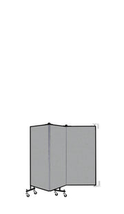 Wallmount Room Divider - 4'H x 5' 6"L - 3 Panel, Granite, Vinyl
