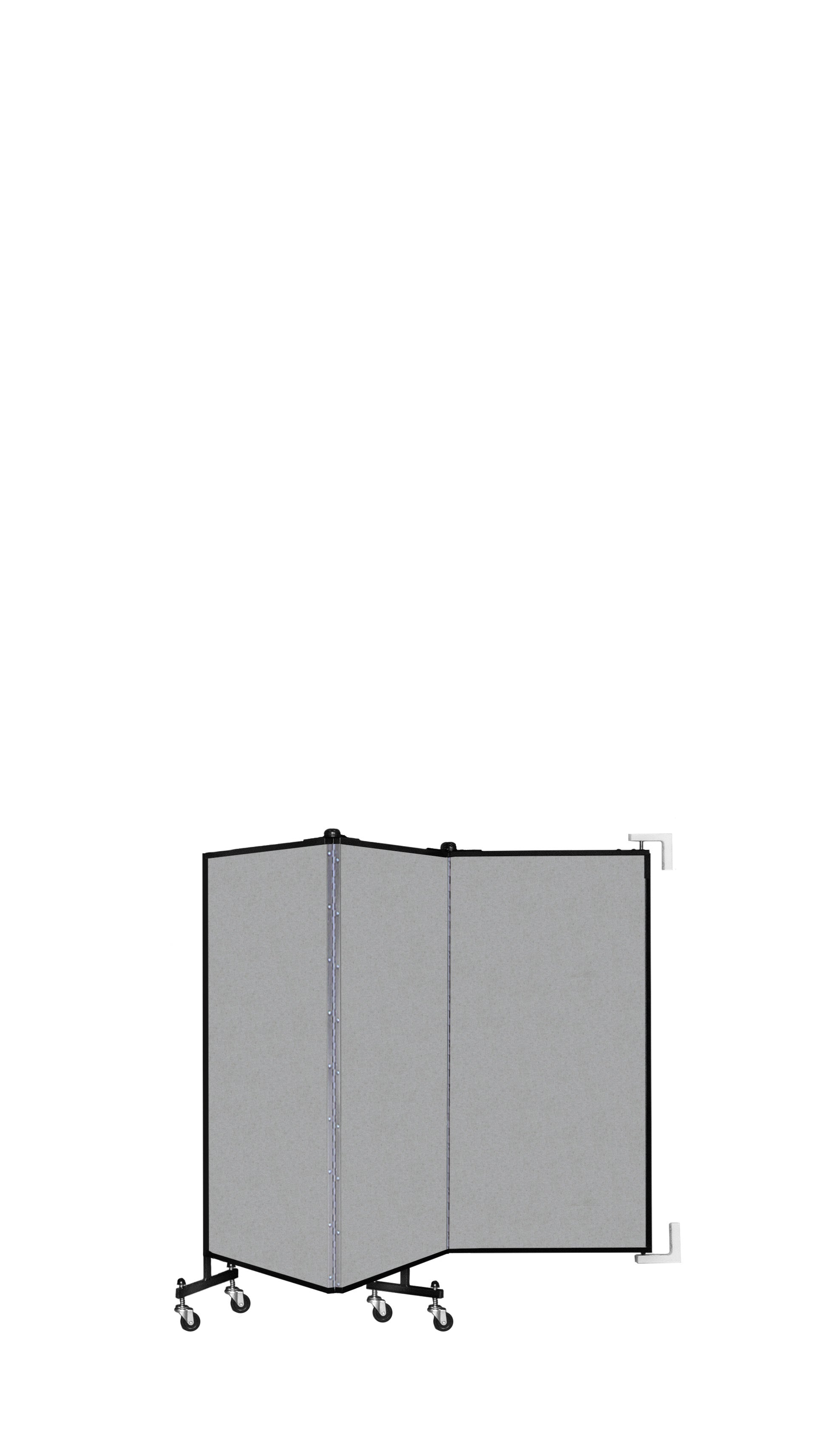 Wallmount Room Divider - 4'H x 5' 6"L - 3 Panel, Granite, Vinyl