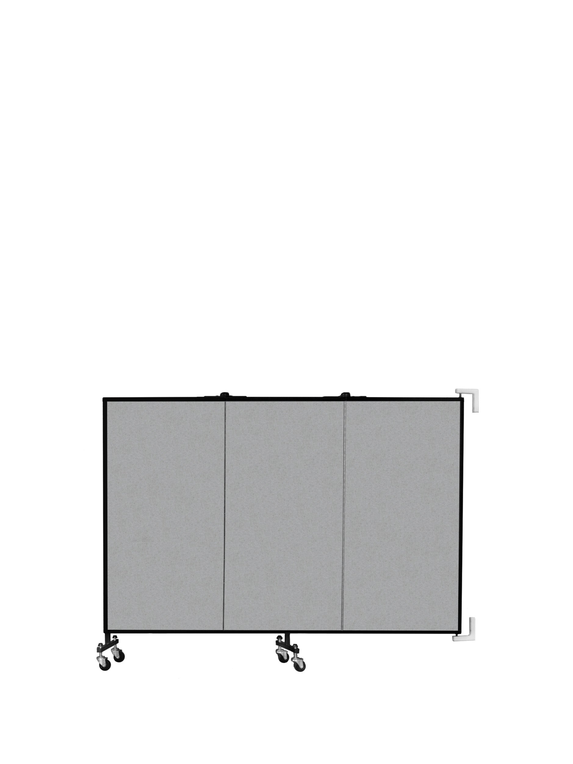 Wallmount Room Divider - 4'H x 5' 6"L - 3 Panel, Granite, Vinyl