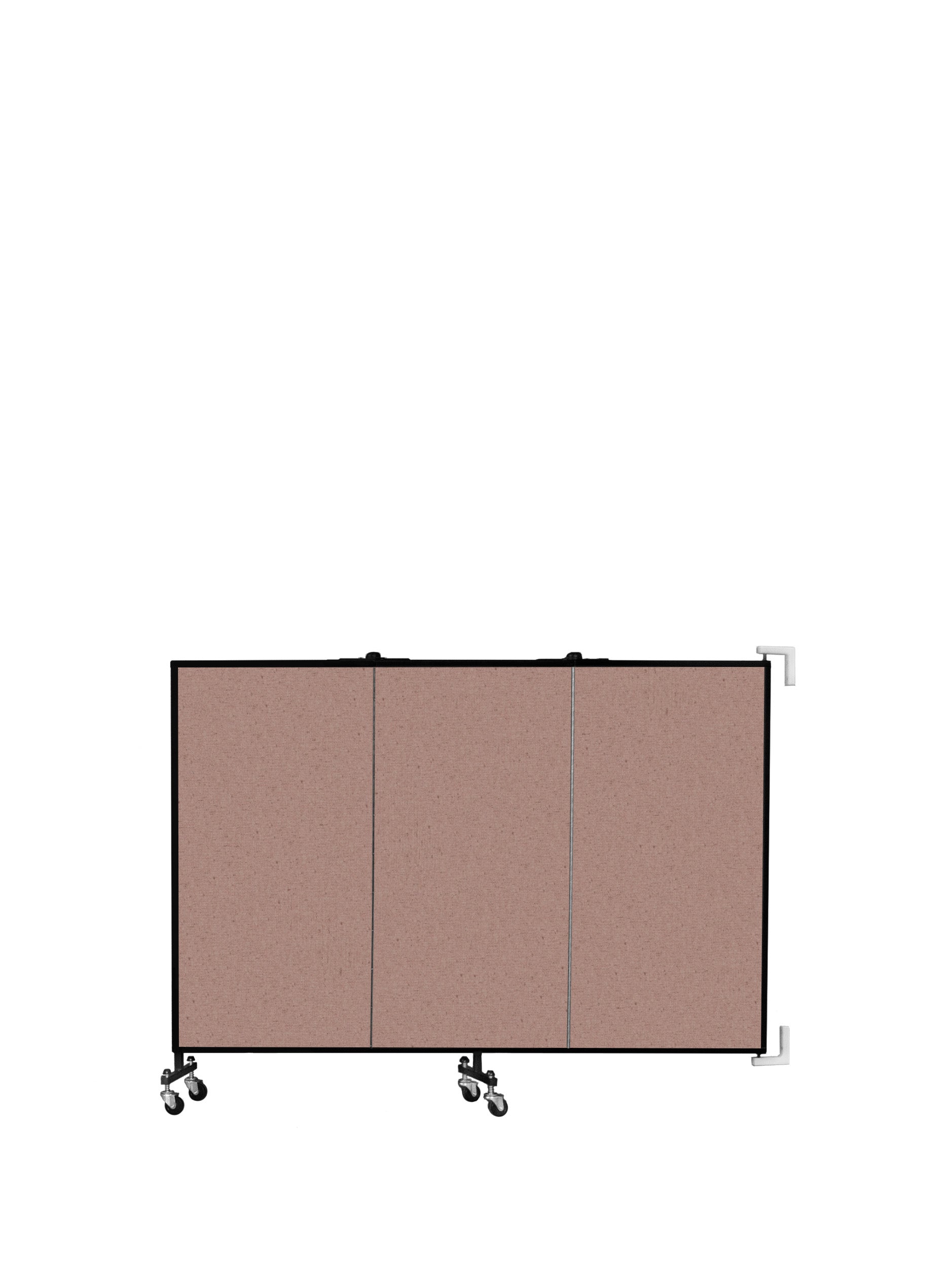 Wallmount Room Divider - 4'H x 5' 6"L - 3 Panel, Rasberry, Vinyl
