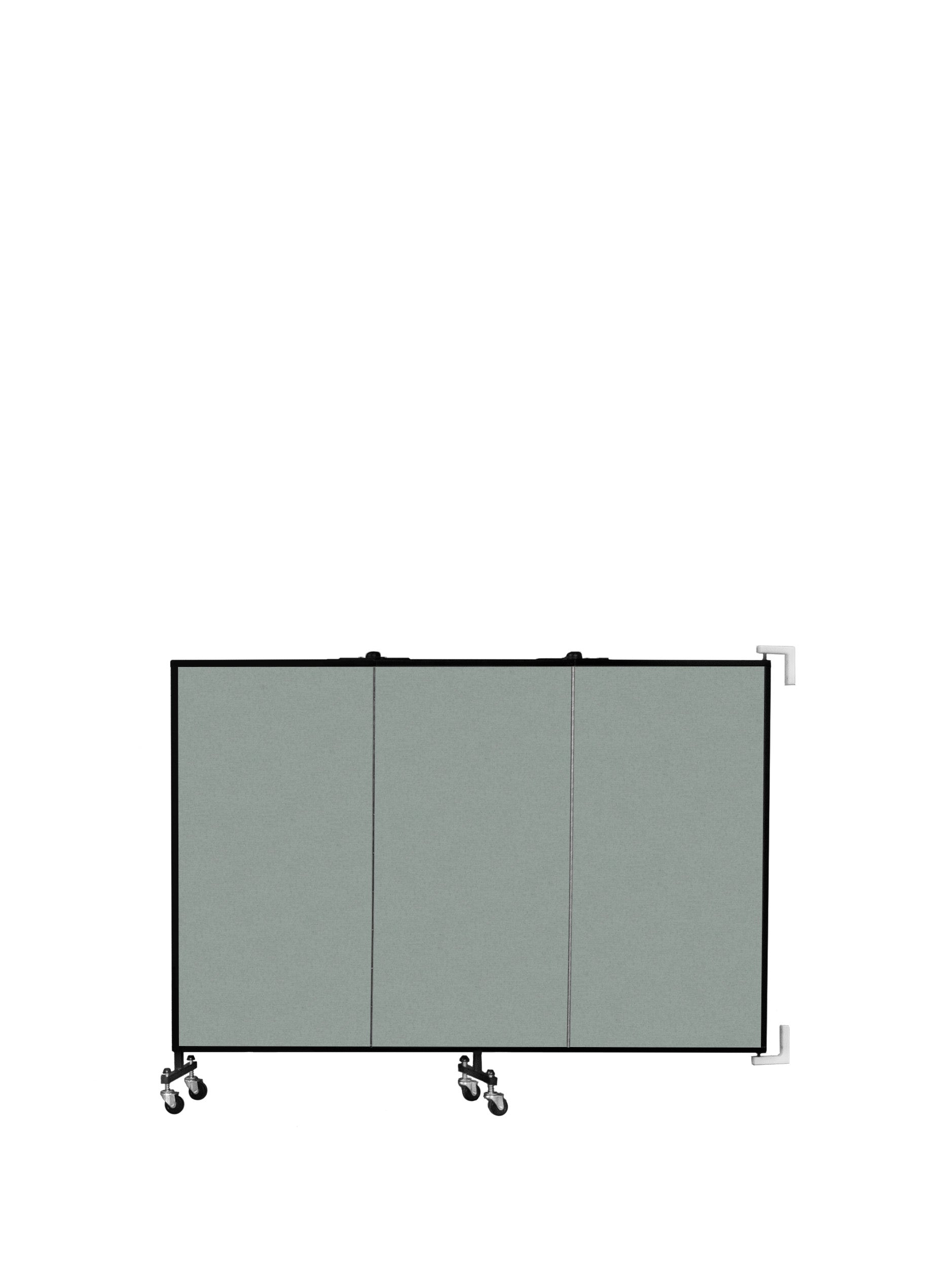 Wallmount Room Divider - 4'H x 5' 6"L - 3 Panel, Mint, Vinyl