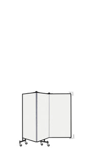 Wallmount Room Divider - 4'H x 5' 6"L - 3 Panel, Ice, Vinyl