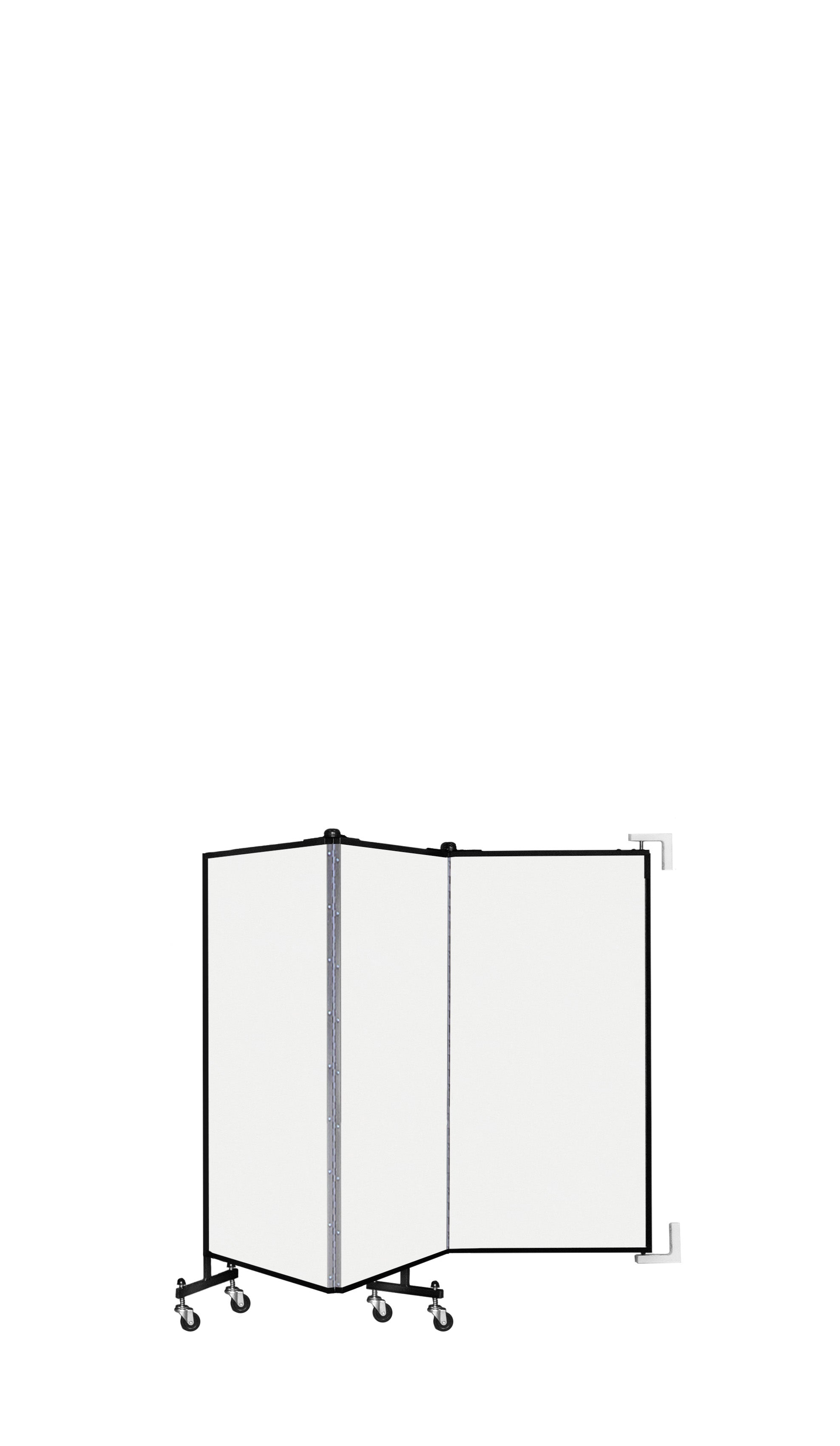 Wallmount Room Divider - 4'H x 5' 6"L - 3 Panel, Ice, Vinyl