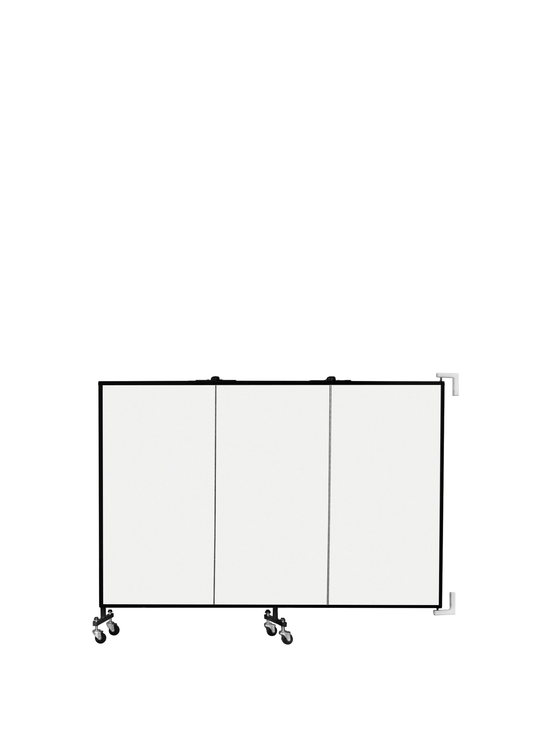 Wallmount Room Divider - 4'H x 5' 6"L - 3 Panel, Ice, Vinyl