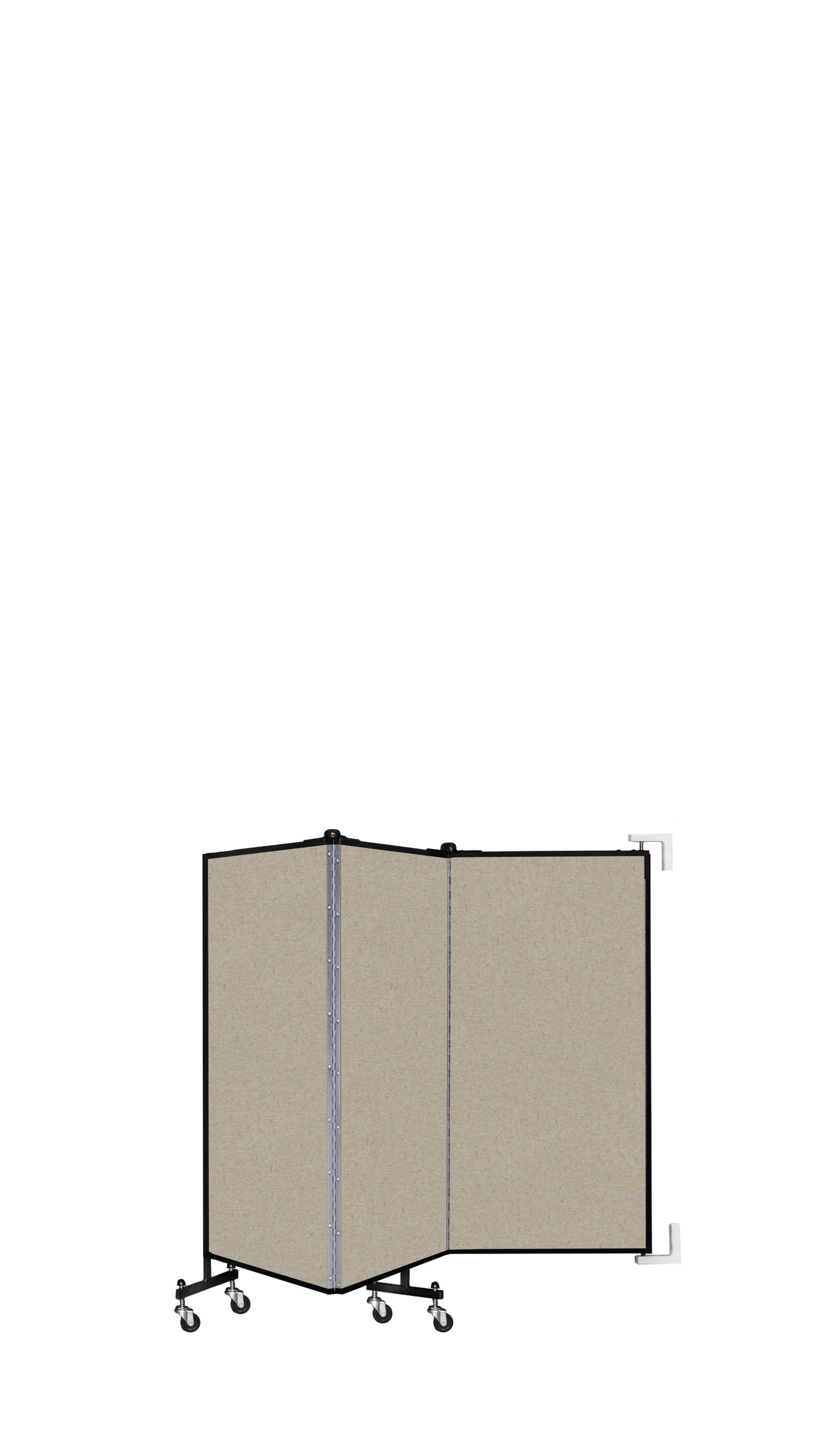 Wallmount Room Divider - 4'H x 5' 6"L - 3 Panel, Hazelnut, Vinyl