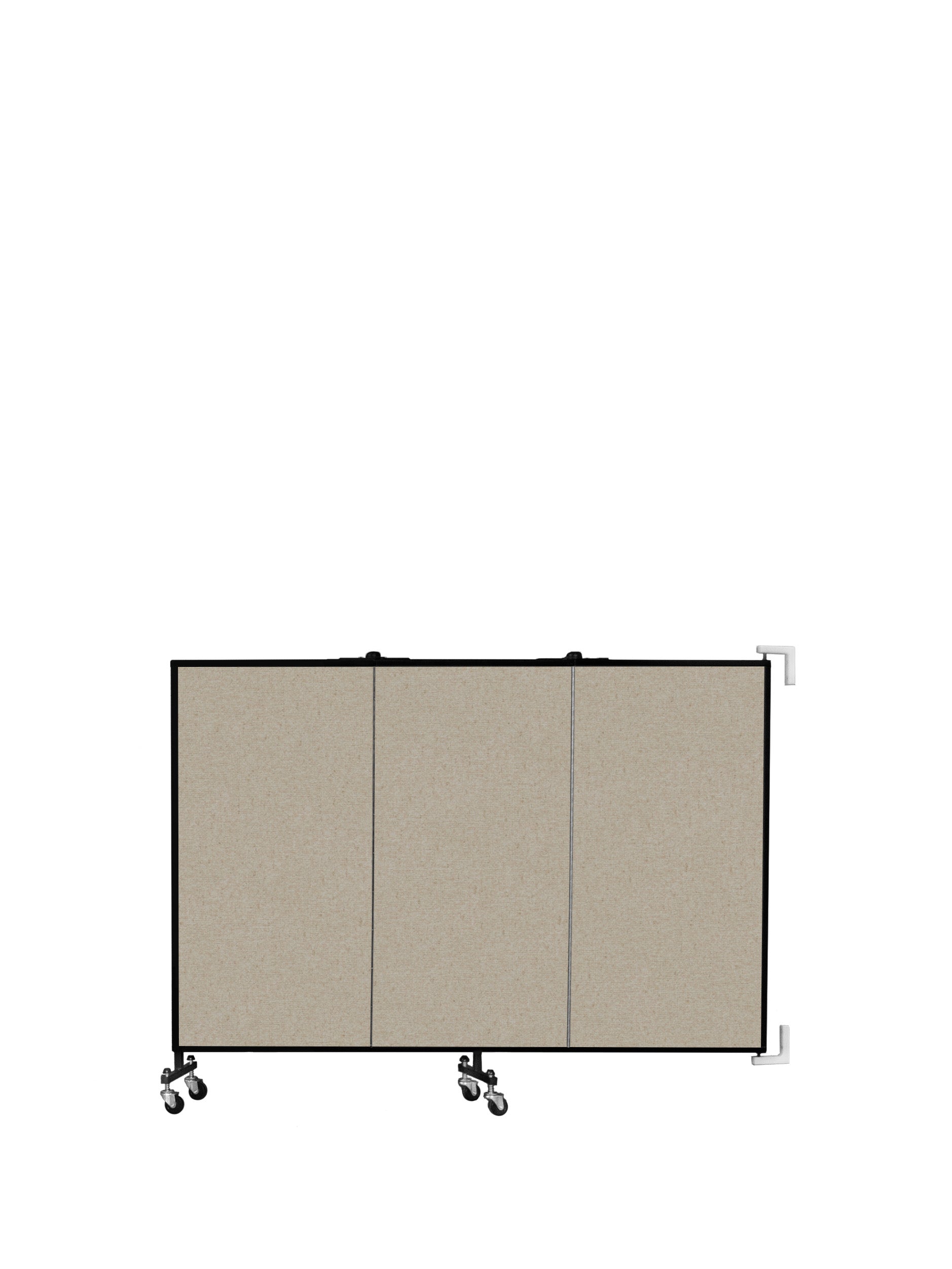 Wallmount Room Divider - 4'H x 5' 6"L - 3 Panel, Hazelnut, Vinyl