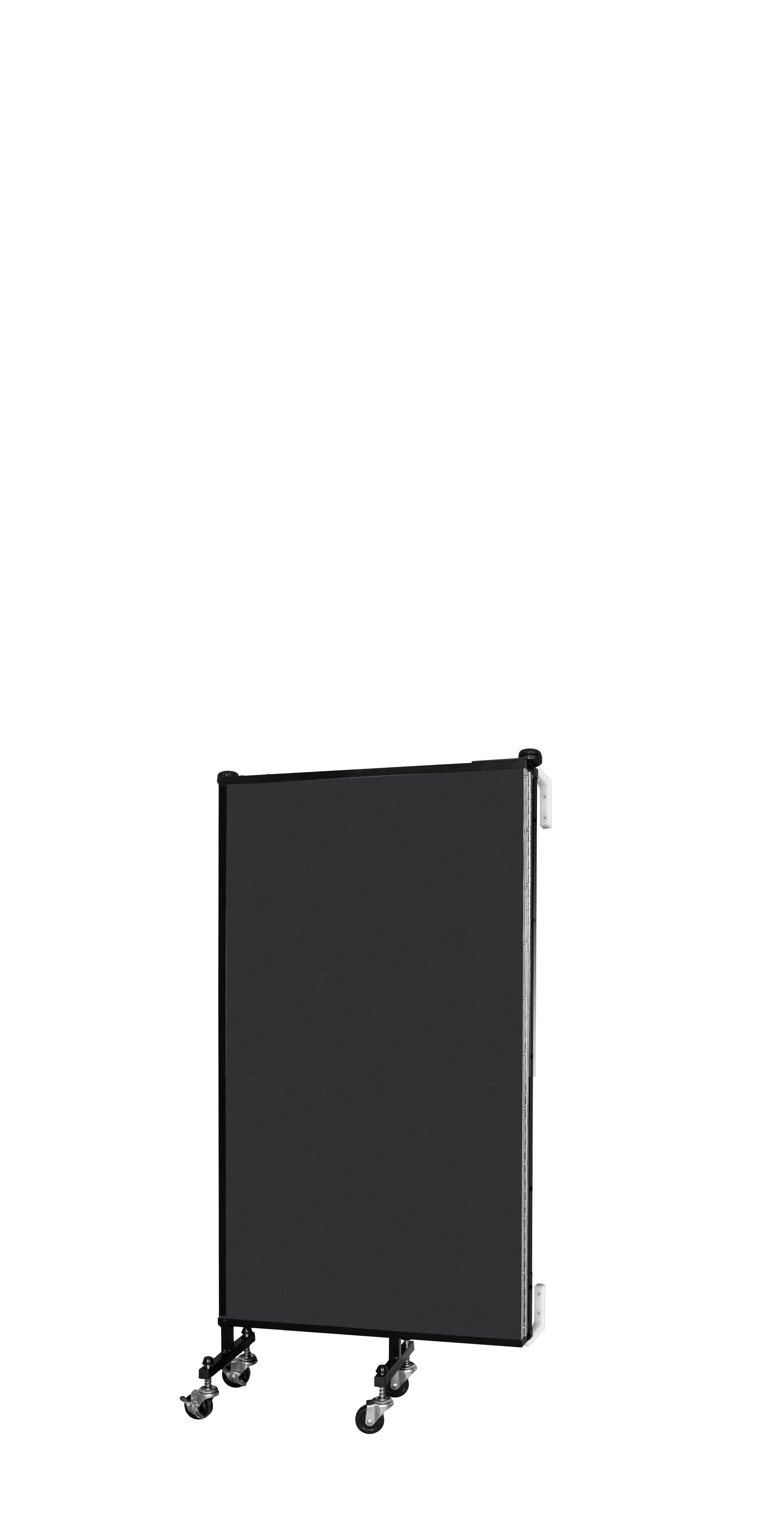 Wallmount Room Divider - 4'H x 5' 6"L - 3 Panel, Coal, Vinyl
