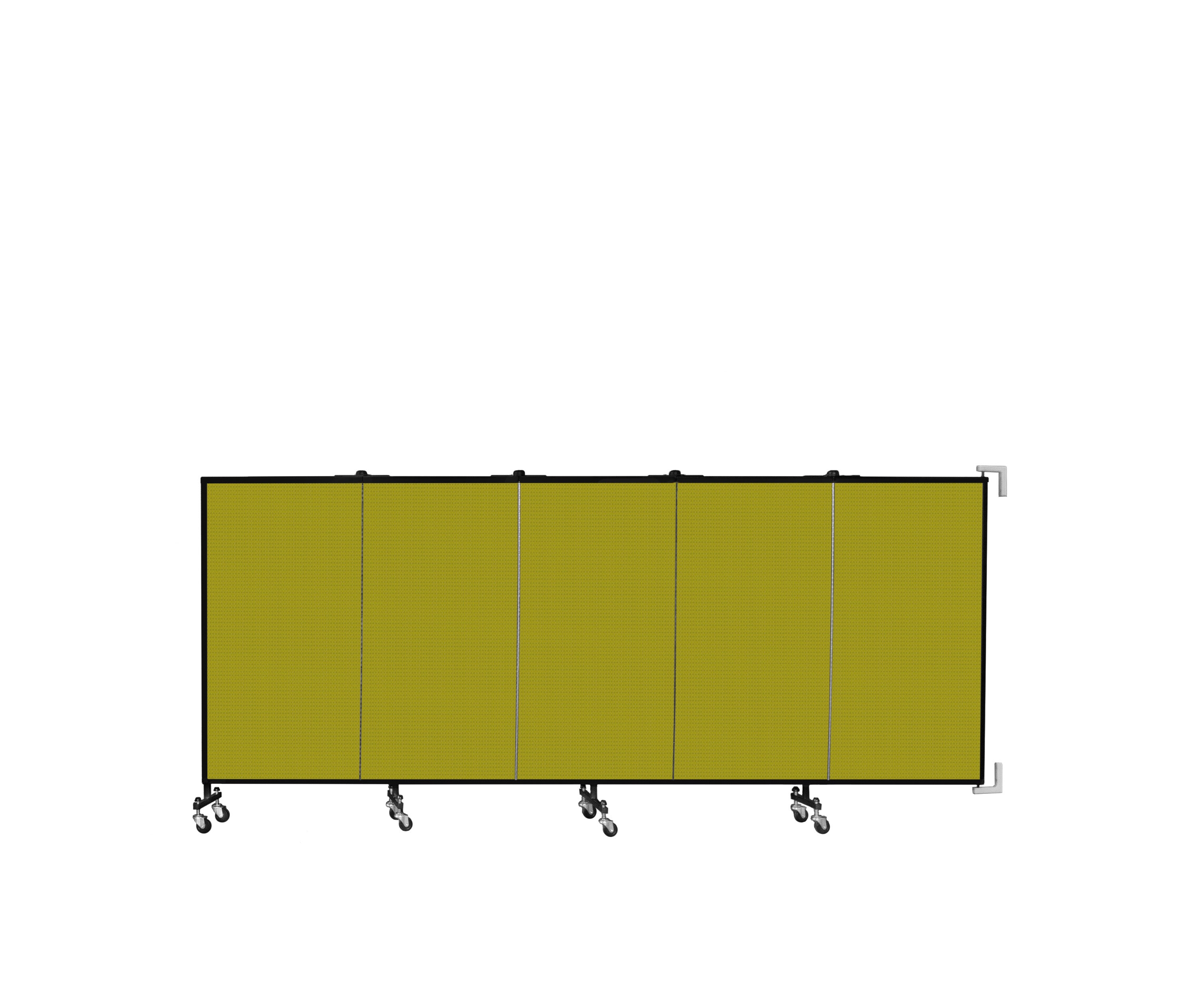 Wallmount Room Divider - 4'H x 9' 2"L - 5 Panel, Apple Green, Fabric