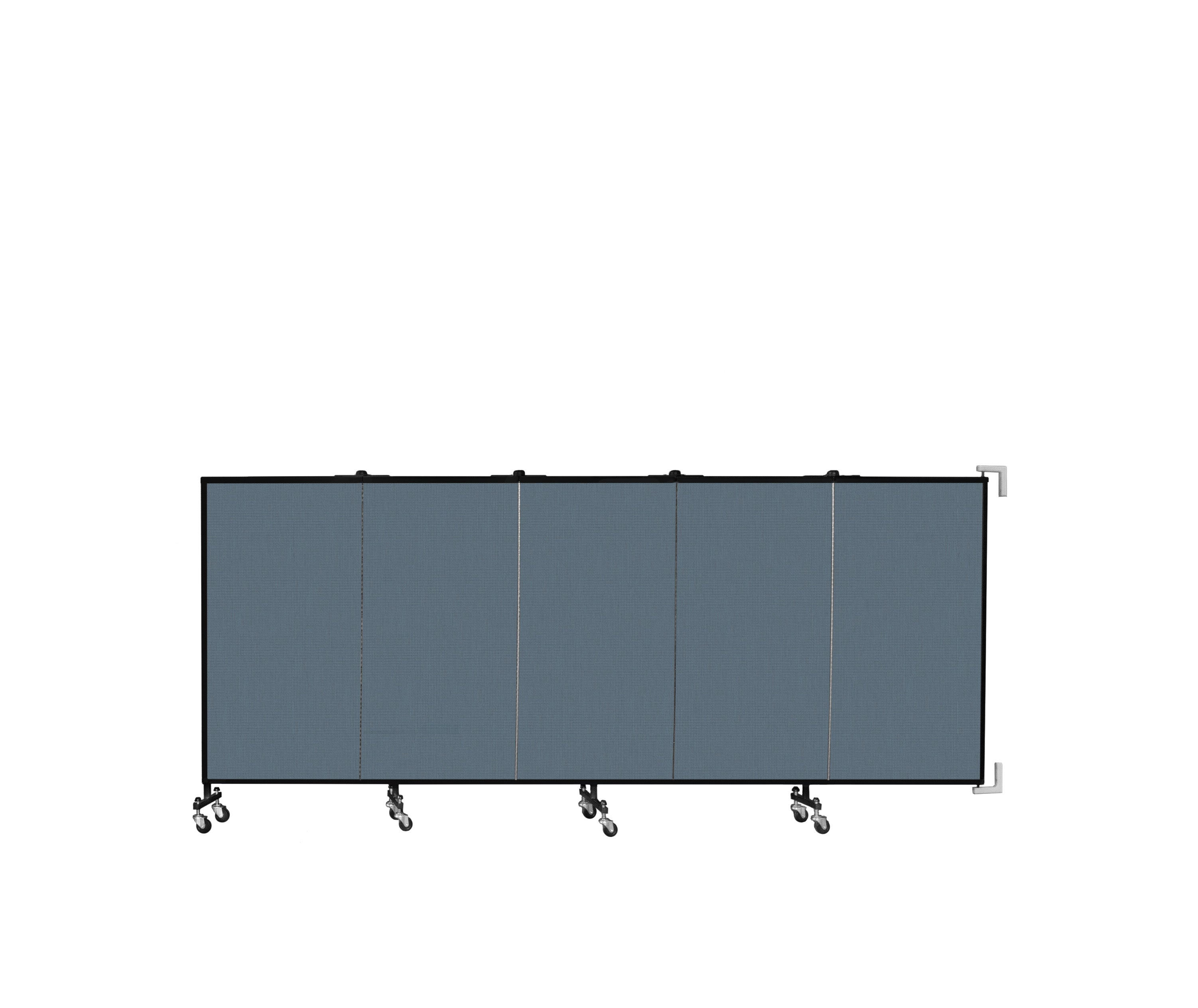 Wallmount Room Divider - 4'H x 9' 2"L - 5 Panel, Lake, Fabric