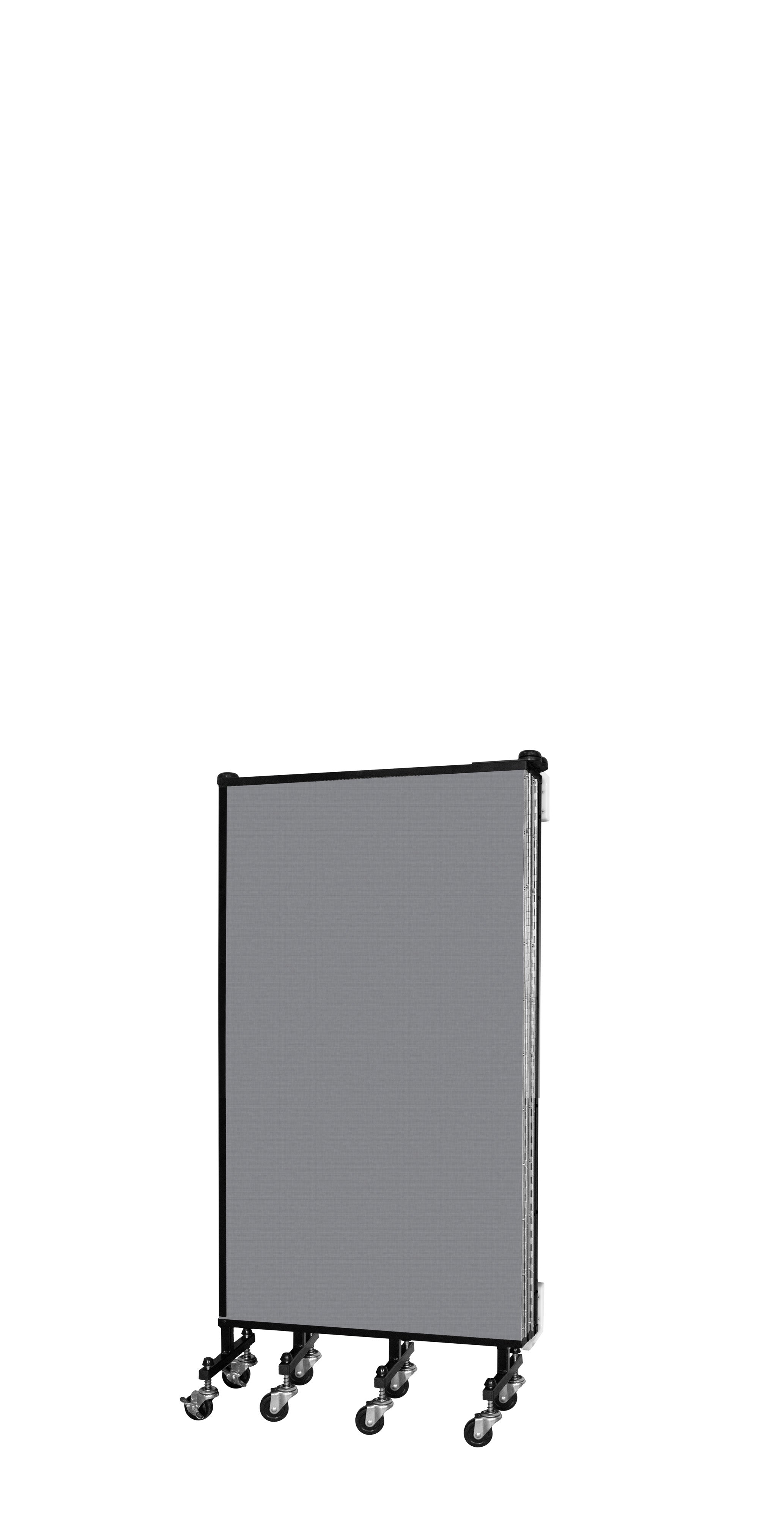 Wallmount Room Divider - 4'H x 9' 2"L - 5 Panel, Stone, Fabric