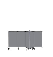 Wallmount Room Divider - 4'H x 9' 2"L - 5 Panel, Stone, Fabric