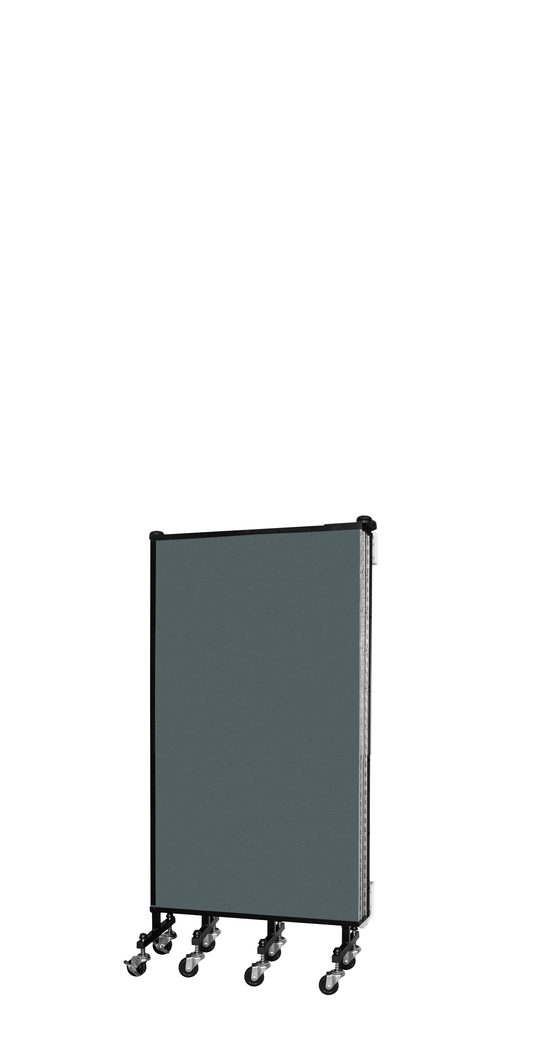 Wallmount Room Divider - 4'H x 9' 2"L - 5 Panel, Mallard, Fabric
