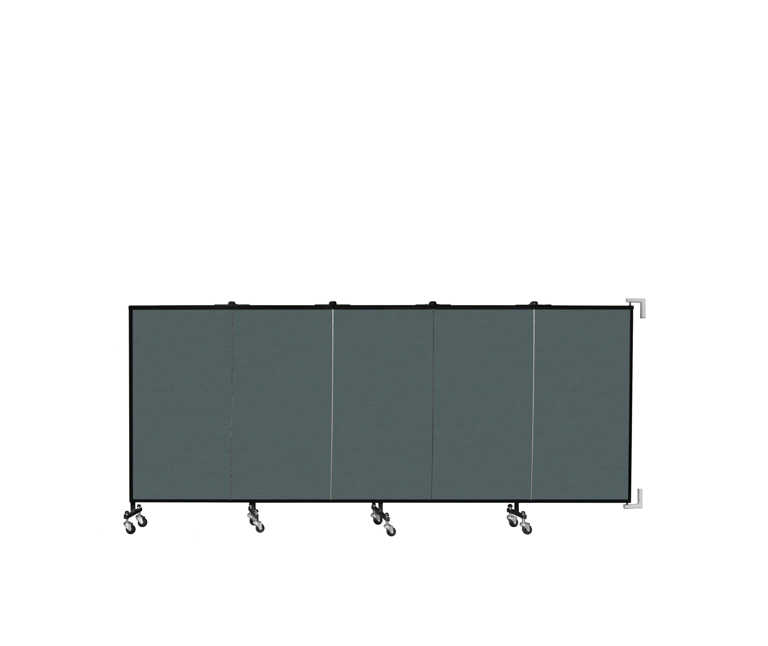 Wallmount Room Divider - 4'H x 9' 2"L - 5 Panel, Mallard, Fabric
