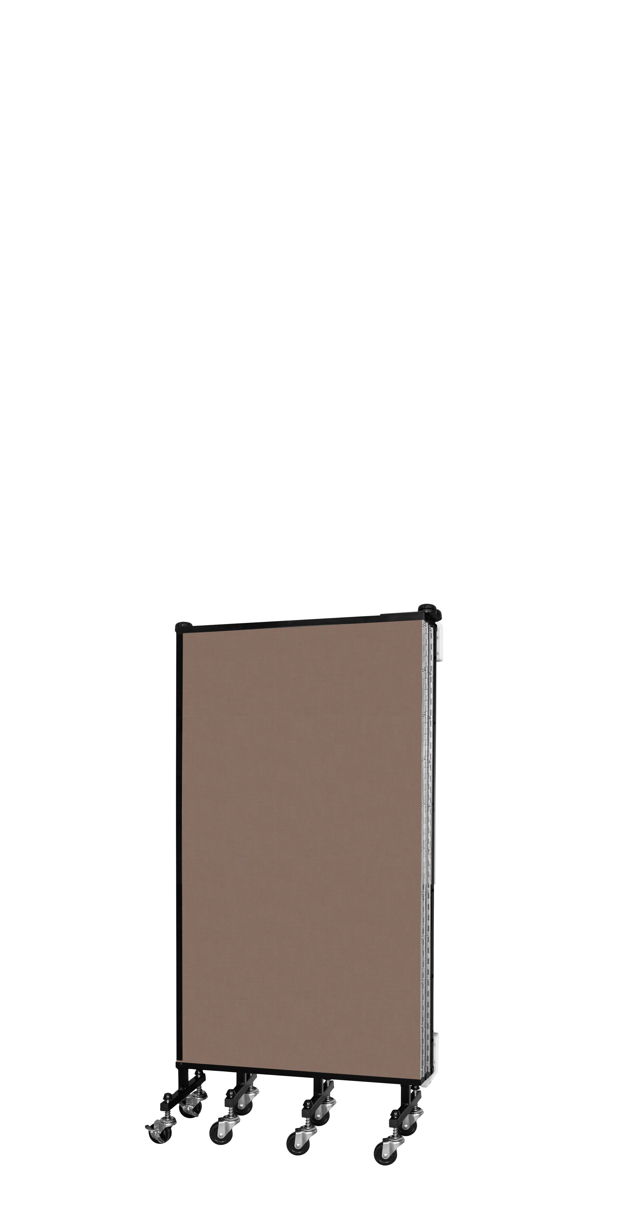 Wallmount Room Divider - 4'H x 9' 2"L - 5 Panel, Walnut, Fabric