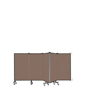 Wallmount Room Divider - 4'H x 9' 2"L - 5 Panel, Walnut, Fabric