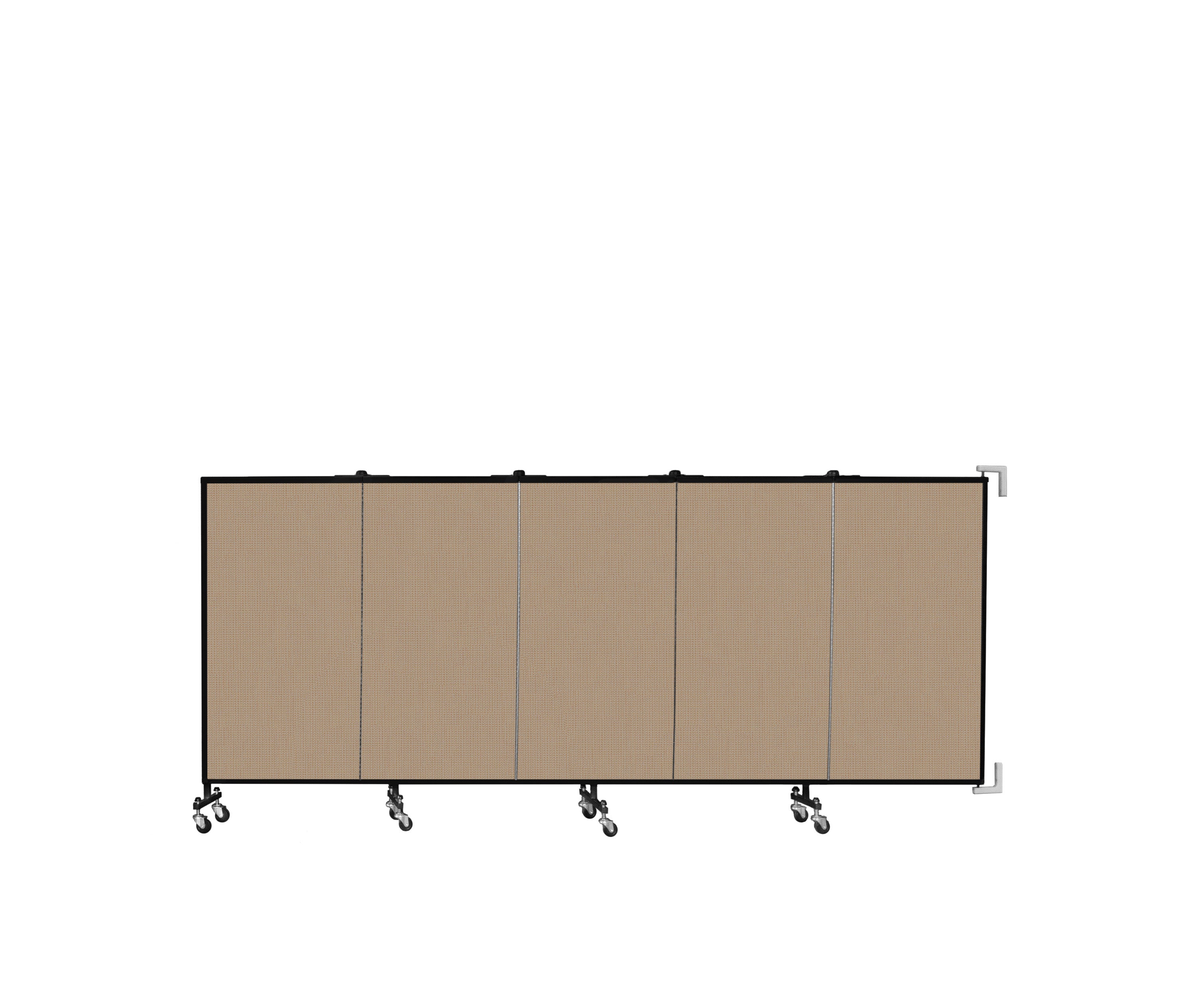 Wallmount Room Divider - 4'H x 9' 2"L - 5 Panel, Desert, Fabric