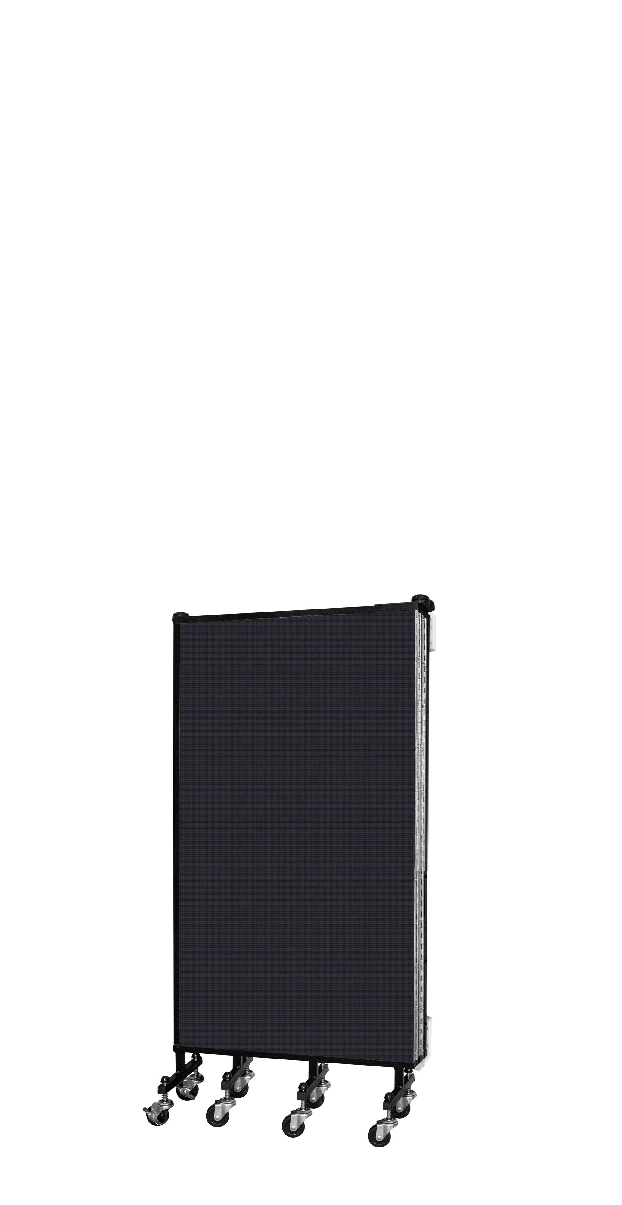 Wallmount Room Divider - 4'H x 9' 2"L - 5 Panel, Black, Fabric