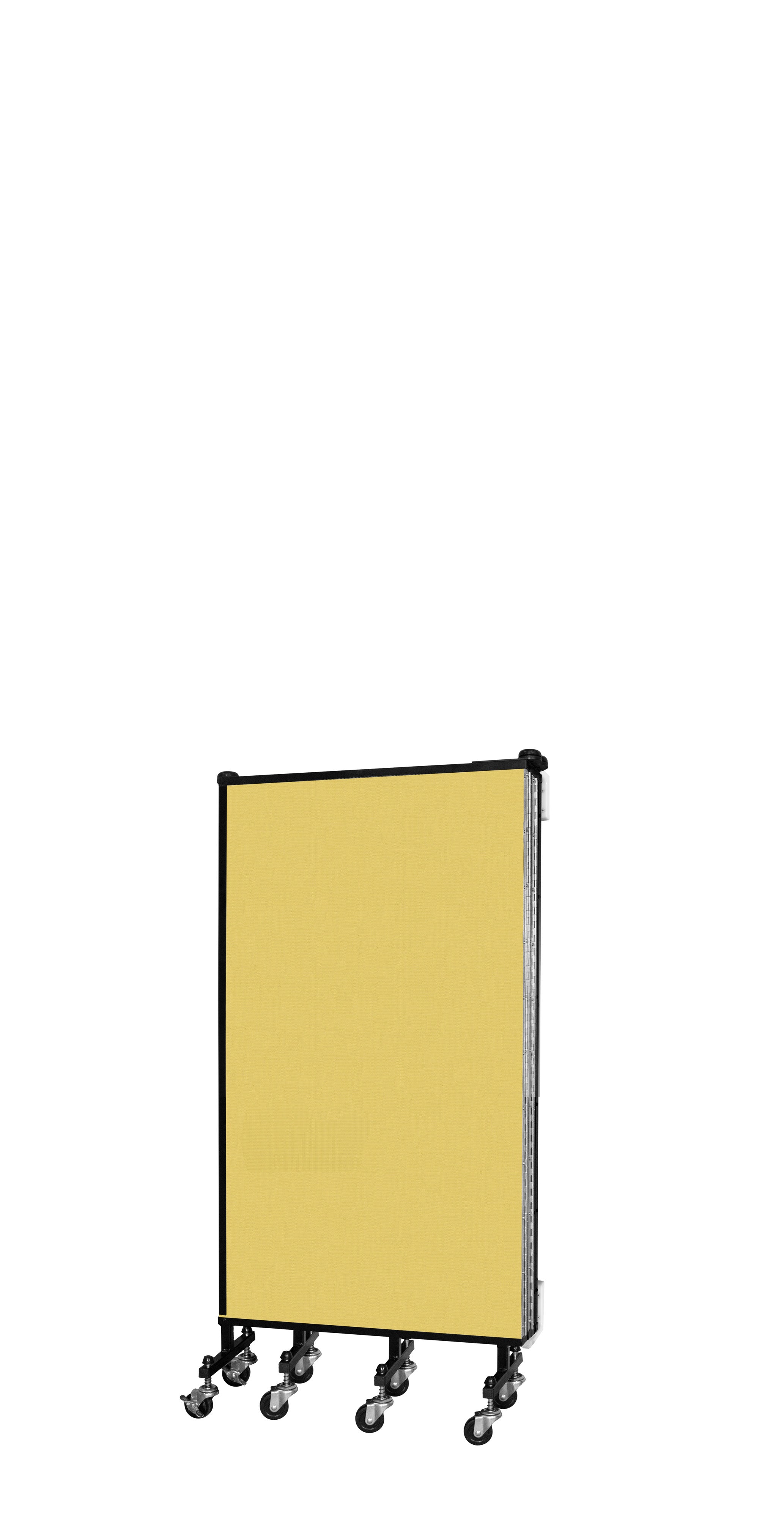 Wallmount Room Divider - 4'H x 9' 2"L - 5 Panel, Primary Yellow, Fabric