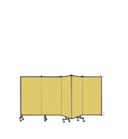 Wallmount Room Divider - 4'H x 9' 2"L - 5 Panel, Primary Yellow, Fabric