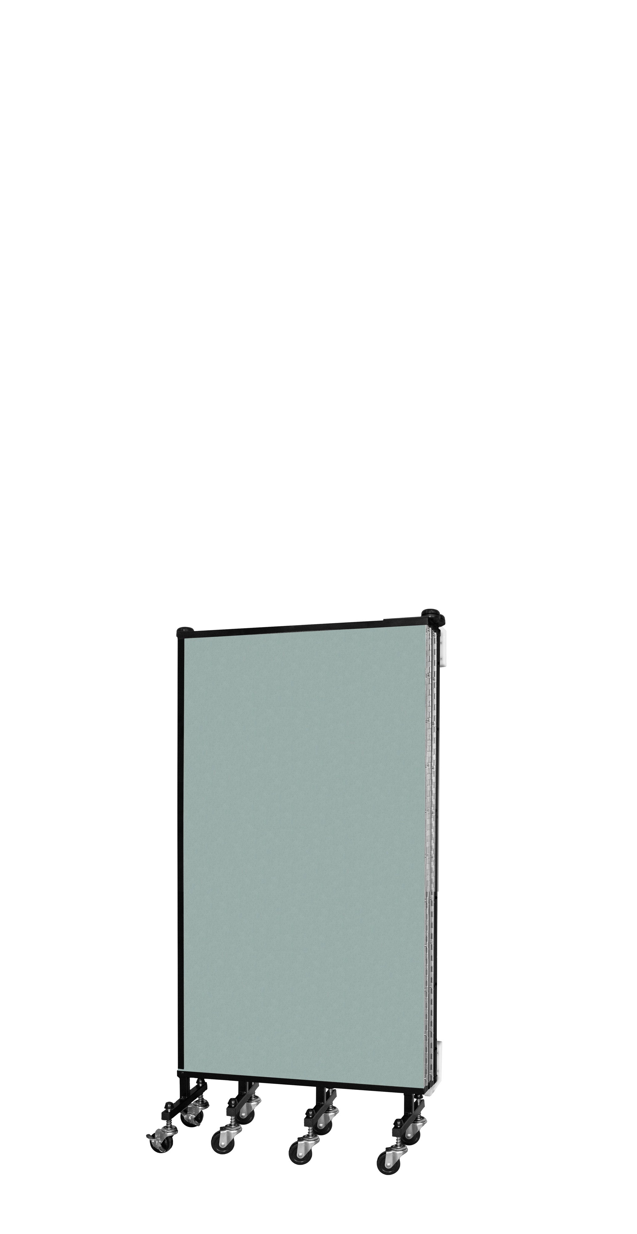 Wallmount Room Divider - 4'H x 9' 2"L - 5 Panel, Sea Green, Fabric
