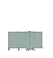 Wallmount Room Divider - 4'H x 9' 2"L - 5 Panel, Sea Green, Fabric