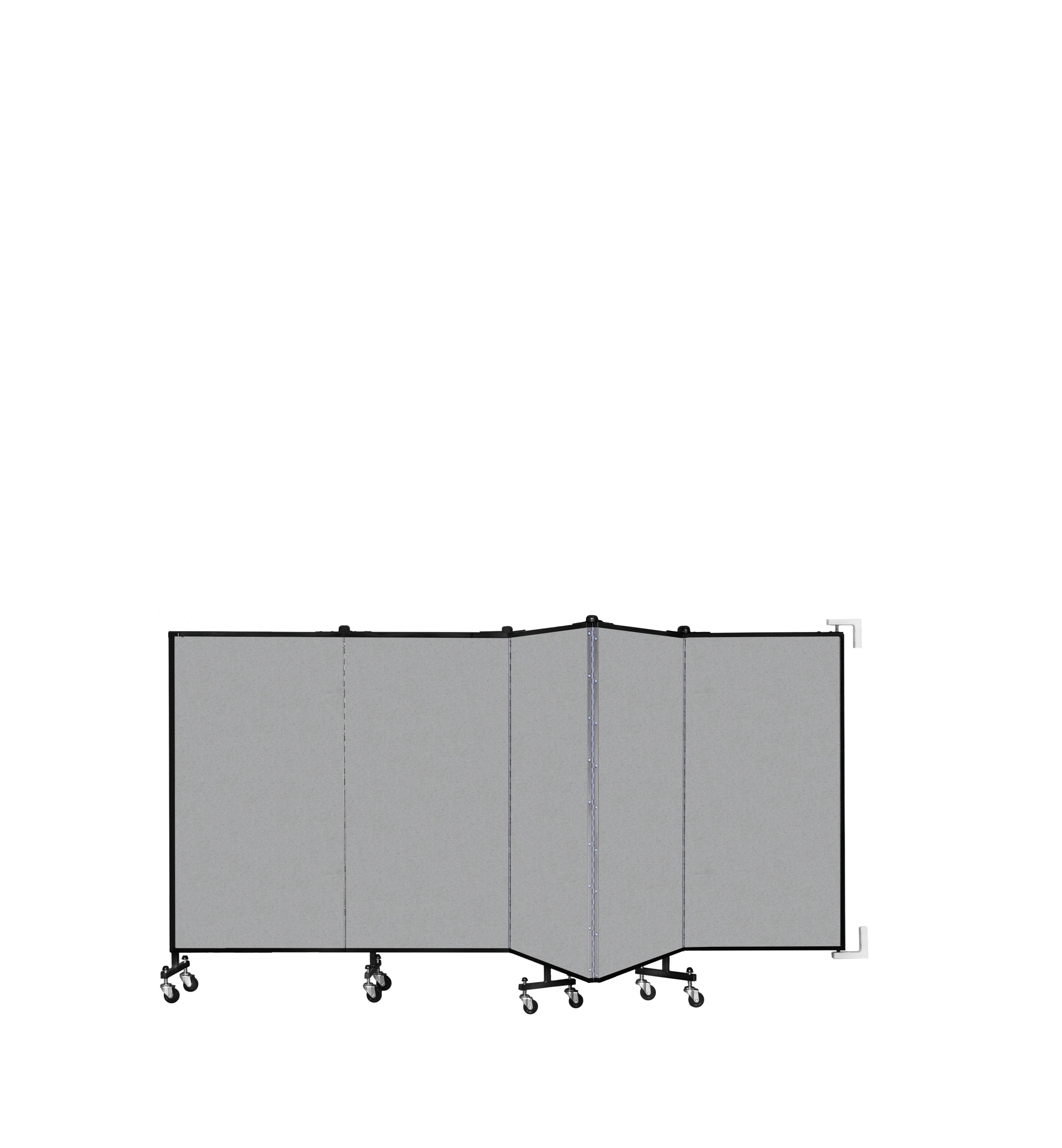 Wallmount Room Divider - 4'H x 9' 2"L - 5 Panel, Granite, Vinyl