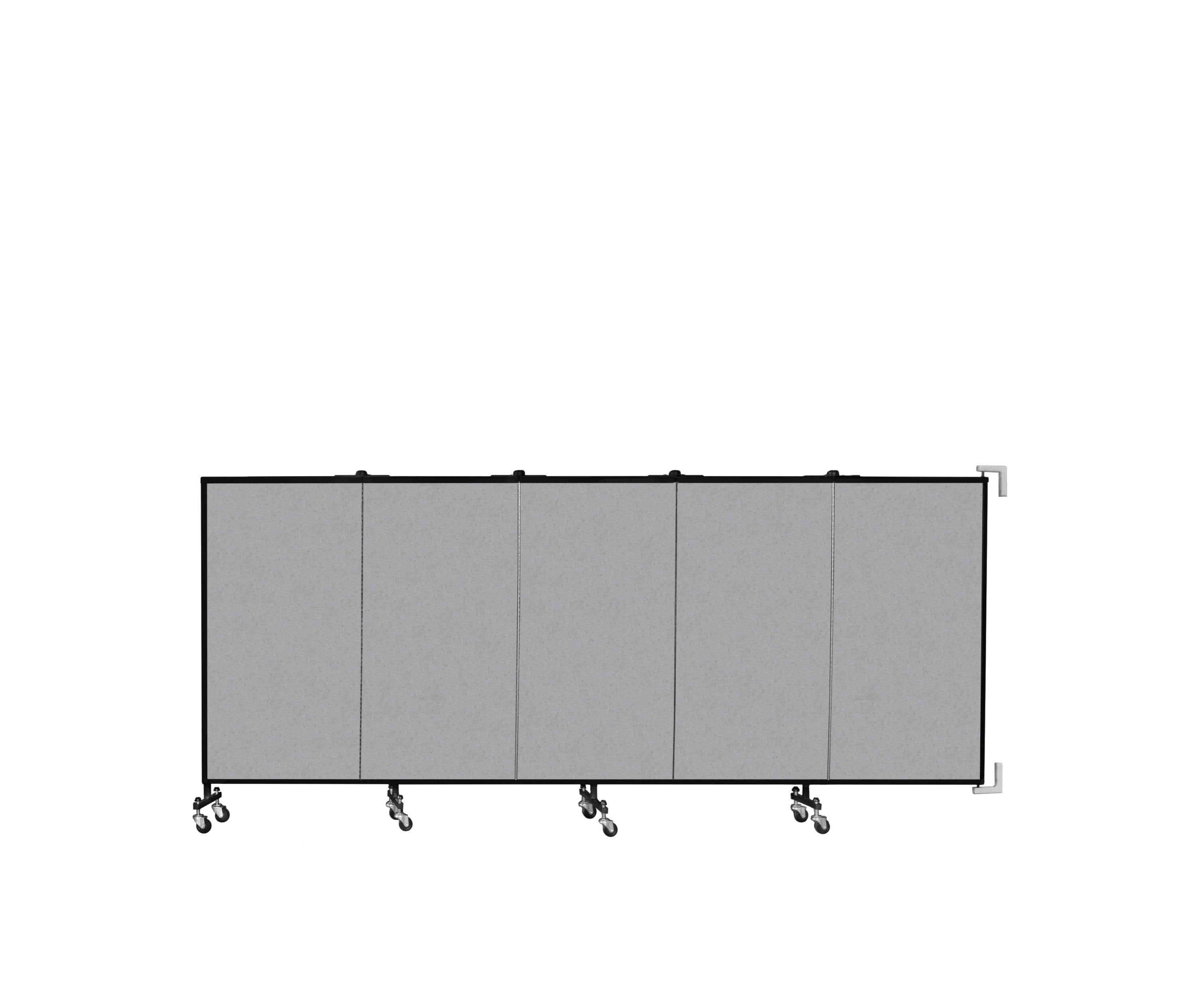 Wallmount Room Divider - 4'H x 9' 2"L - 5 Panel, Granite, Vinyl