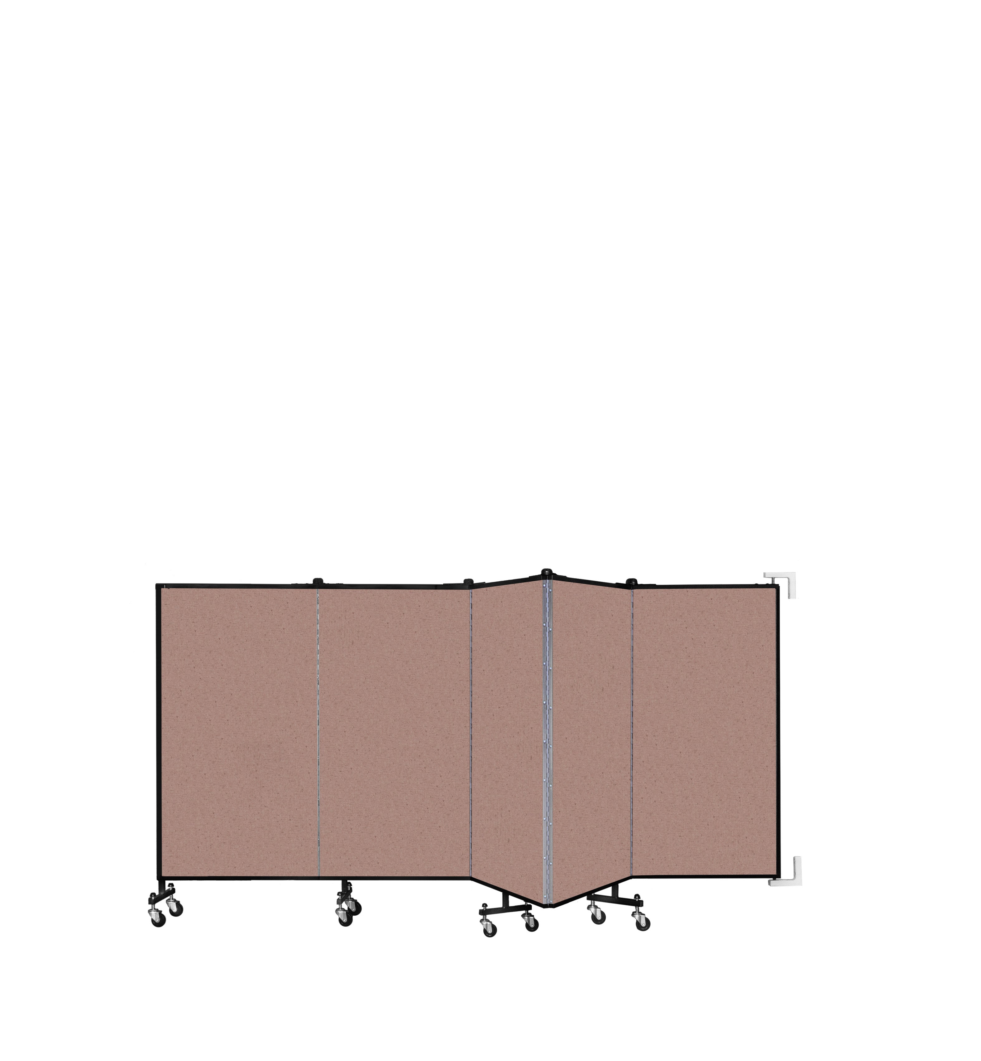 Wallmount Room Divider - 4'H x 9' 2"L - 5 Panel, Rasberry, Vinyl