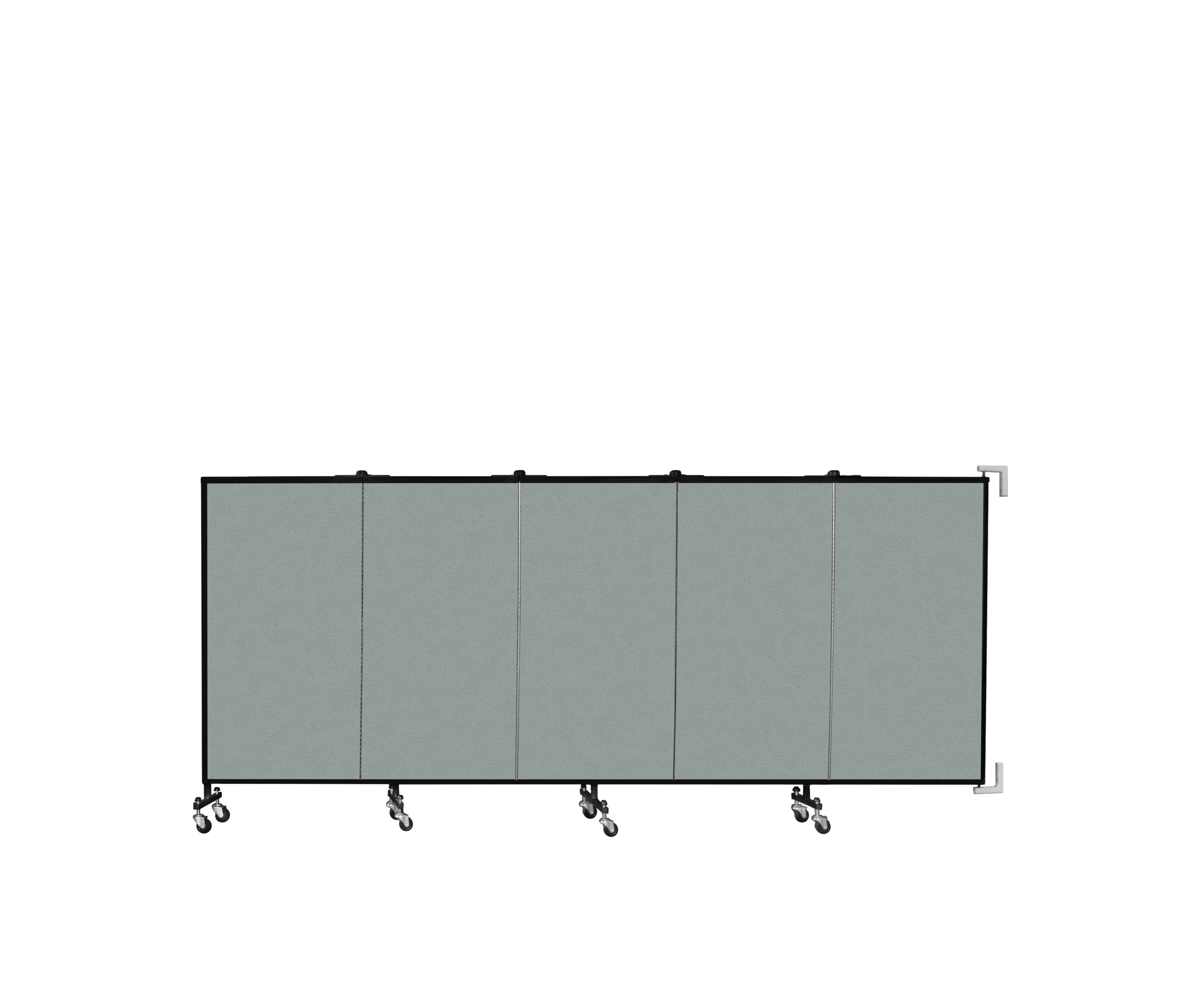 Wallmount Room Divider - 4'H x 9' 2"L - 5 Panel, Mint, Vinyl