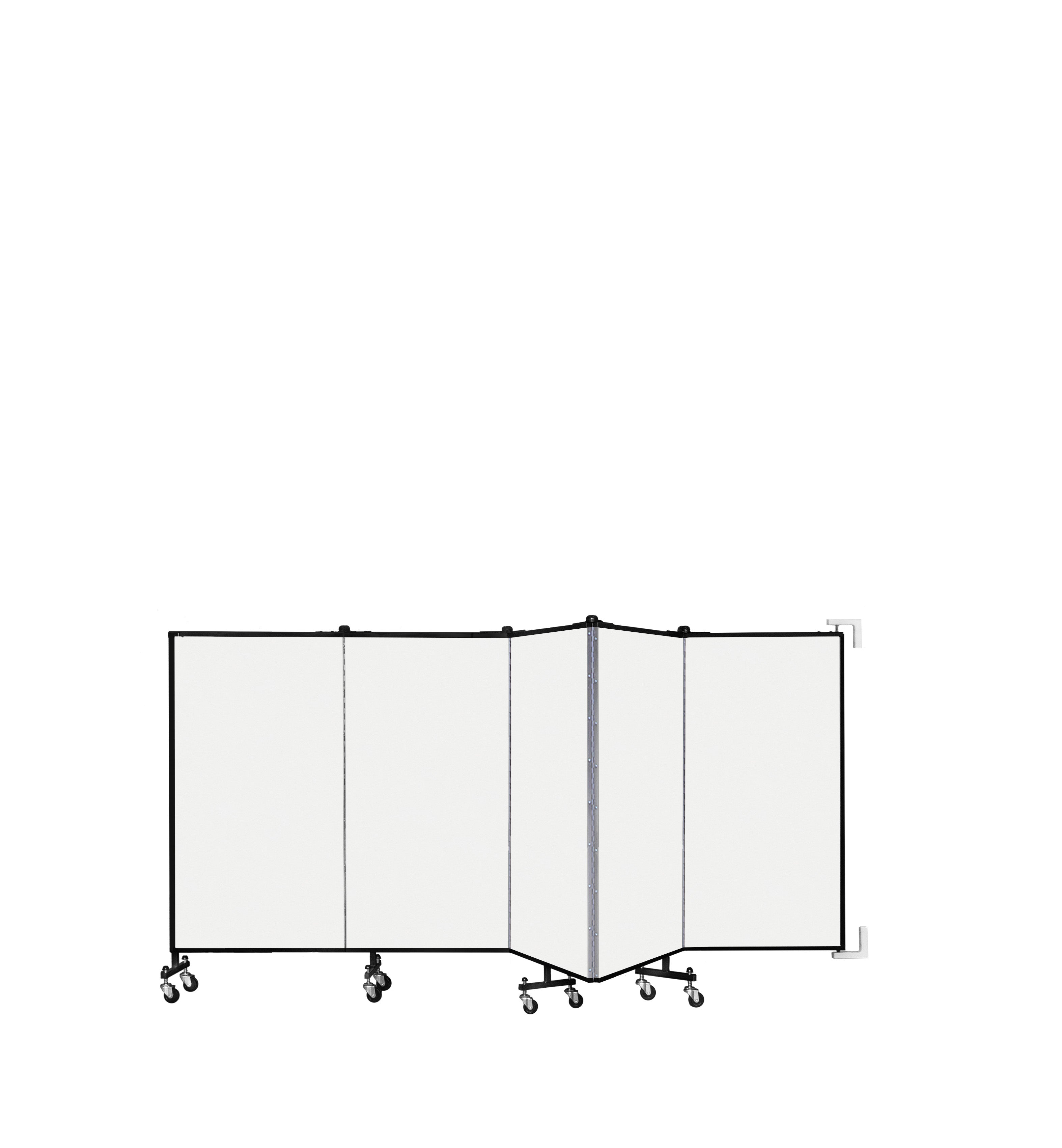 Wallmount Room Divider - 4'H x 9' 2"L - 5 Panel, Ice, Vinyl
