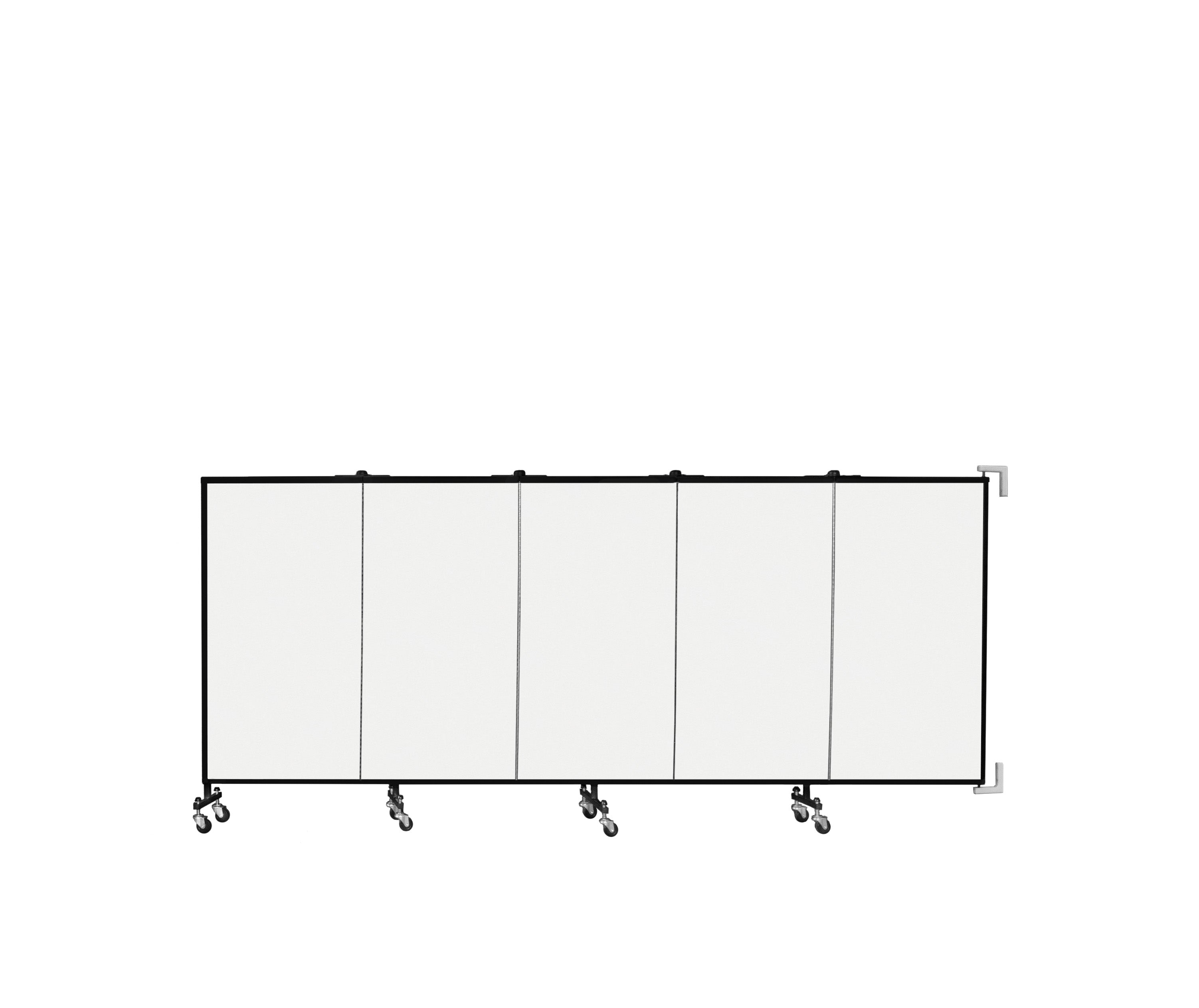 Wallmount Room Divider - 4'H x 9' 2"L - 5 Panel, Ice, Vinyl