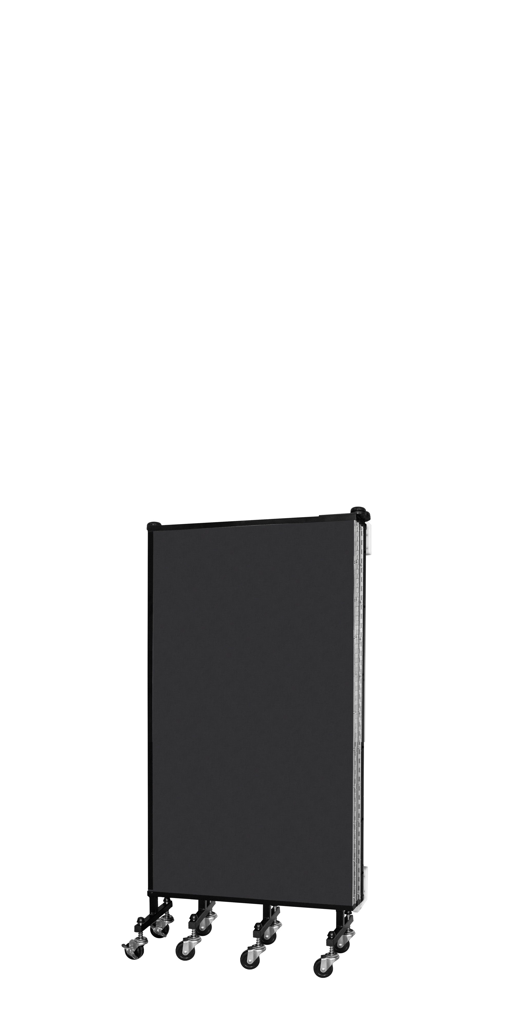 Wallmount Room Divider - 4'H x 9' 2"L - 5 Panel, Coal, Vinyl