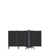 Wallmount Room Divider - 4'H x 9' 2"L - 5 Panel, Coal, Vinyl
