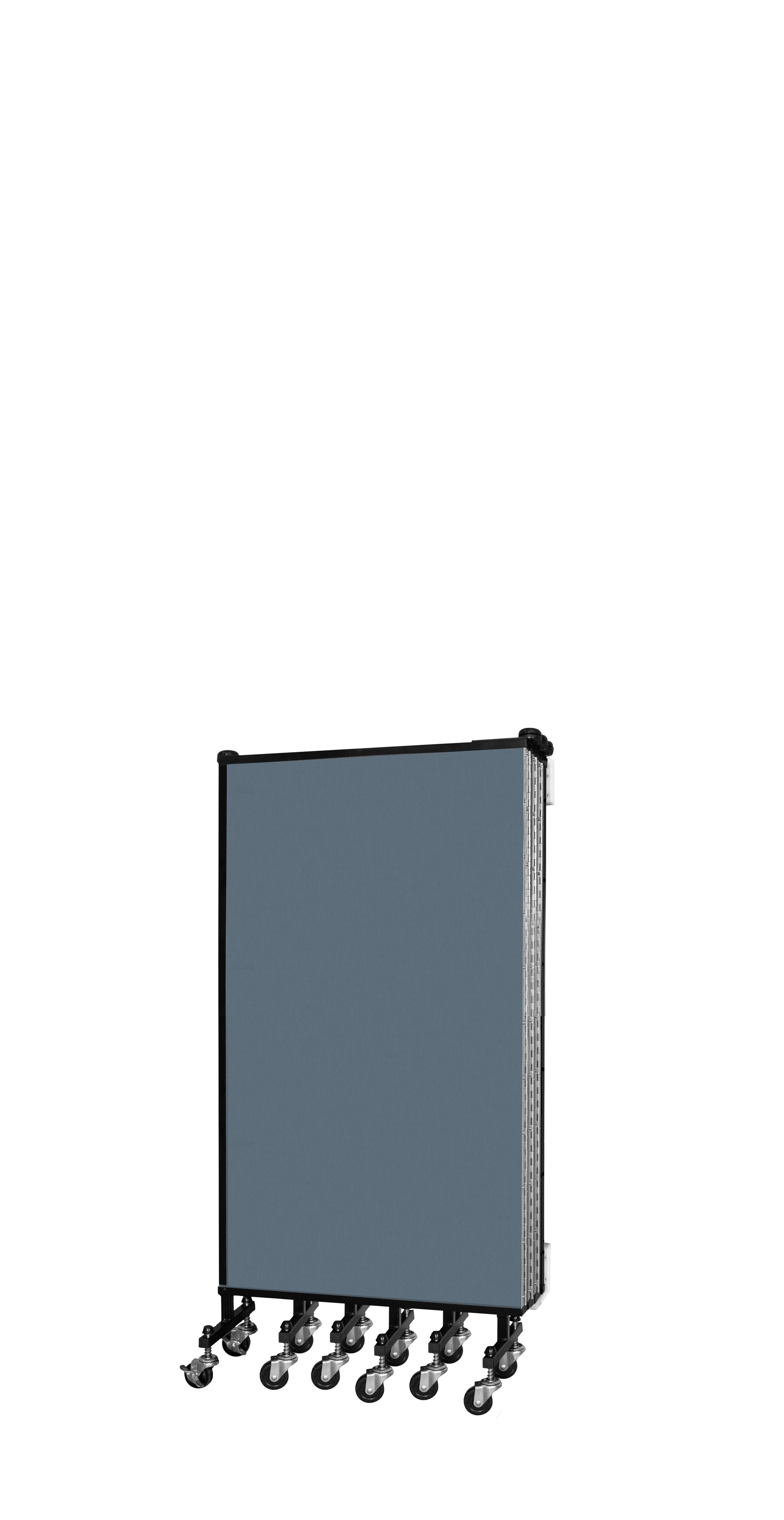 Wallmount Room Divider - 4'H x 12' 10"L - 7 Panel, Lake, Fabric