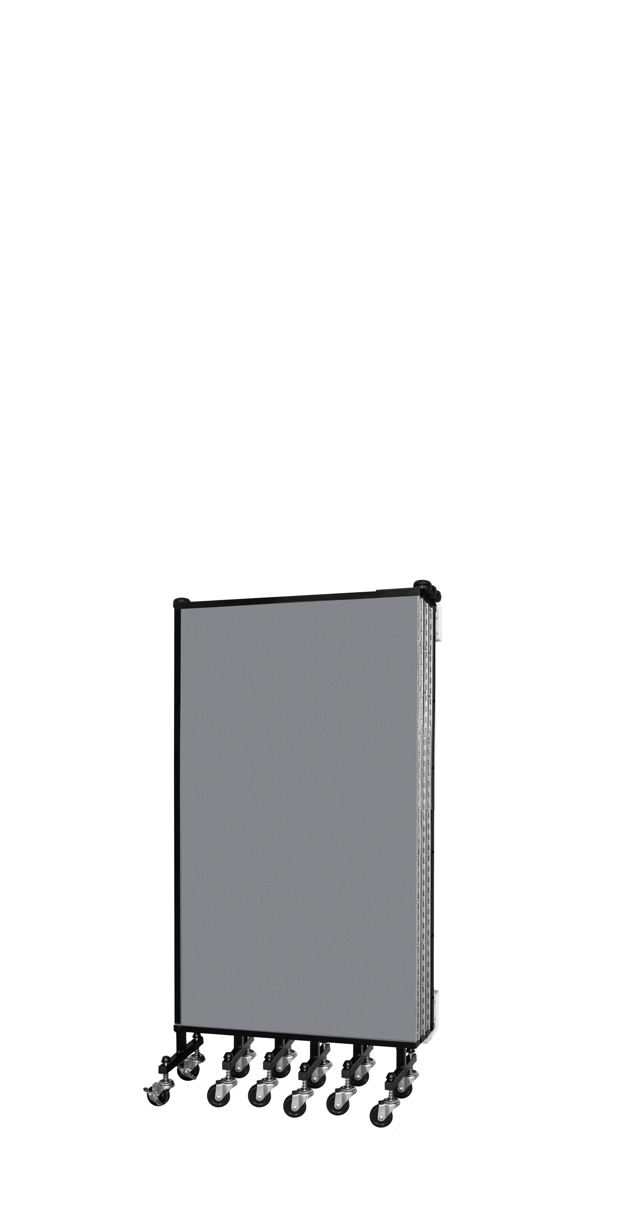 Wallmount Room Divider - 4'H x 12' 10"L - 7 Panel, Stone, Fabric