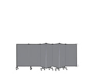 Wallmount Room Divider - 4'H x 12' 10"L - 7 Panel, Stone, Fabric