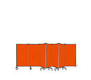 Wallmount Room Divider - 4'H x 12' 10"L - 7 Panel, Orange, Fabric