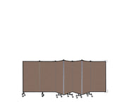 Wallmount Room Divider - 4'H x 12' 10"L - 7 Panel, Walnut, Fabric