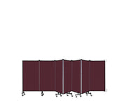Wallmount Room Divider - 4'H x 12' 10"L - 7 Panel, Purple, Fabric