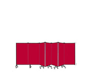 Wallmount Room Divider - 4'H x 12' 10"L - 7 Panel, Primary Red, Fabric