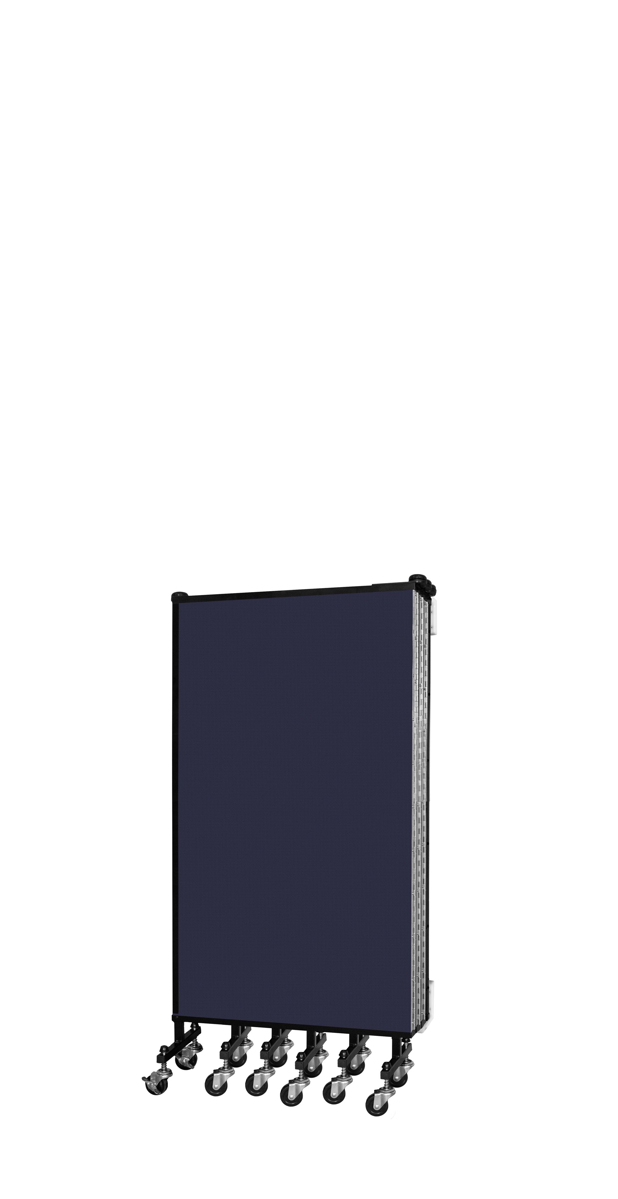 Wallmount Room Divider - 4'H x 12' 10"L - 7 Panel, Navy, Fabric