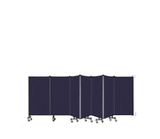 Wallmount Room Divider - 4'H x 12' 10"L - 7 Panel, Navy, Fabric