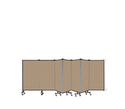 Wallmount Room Divider - 4'H x 12' 10"L - 7 Panel, Desert, Fabric