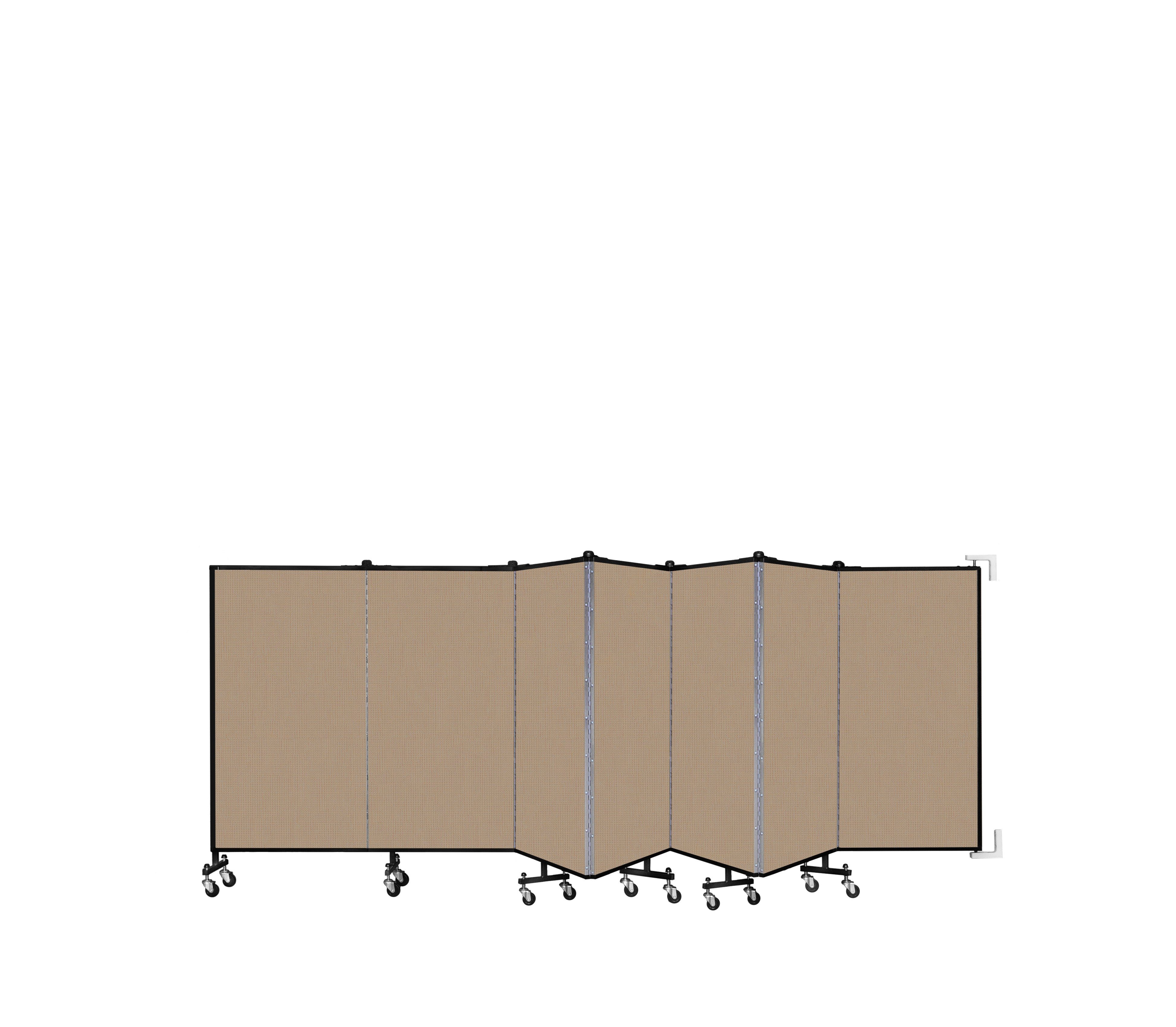 Wallmount Room Divider - 4'H x 12' 10"L - 7 Panel, Desert, Fabric