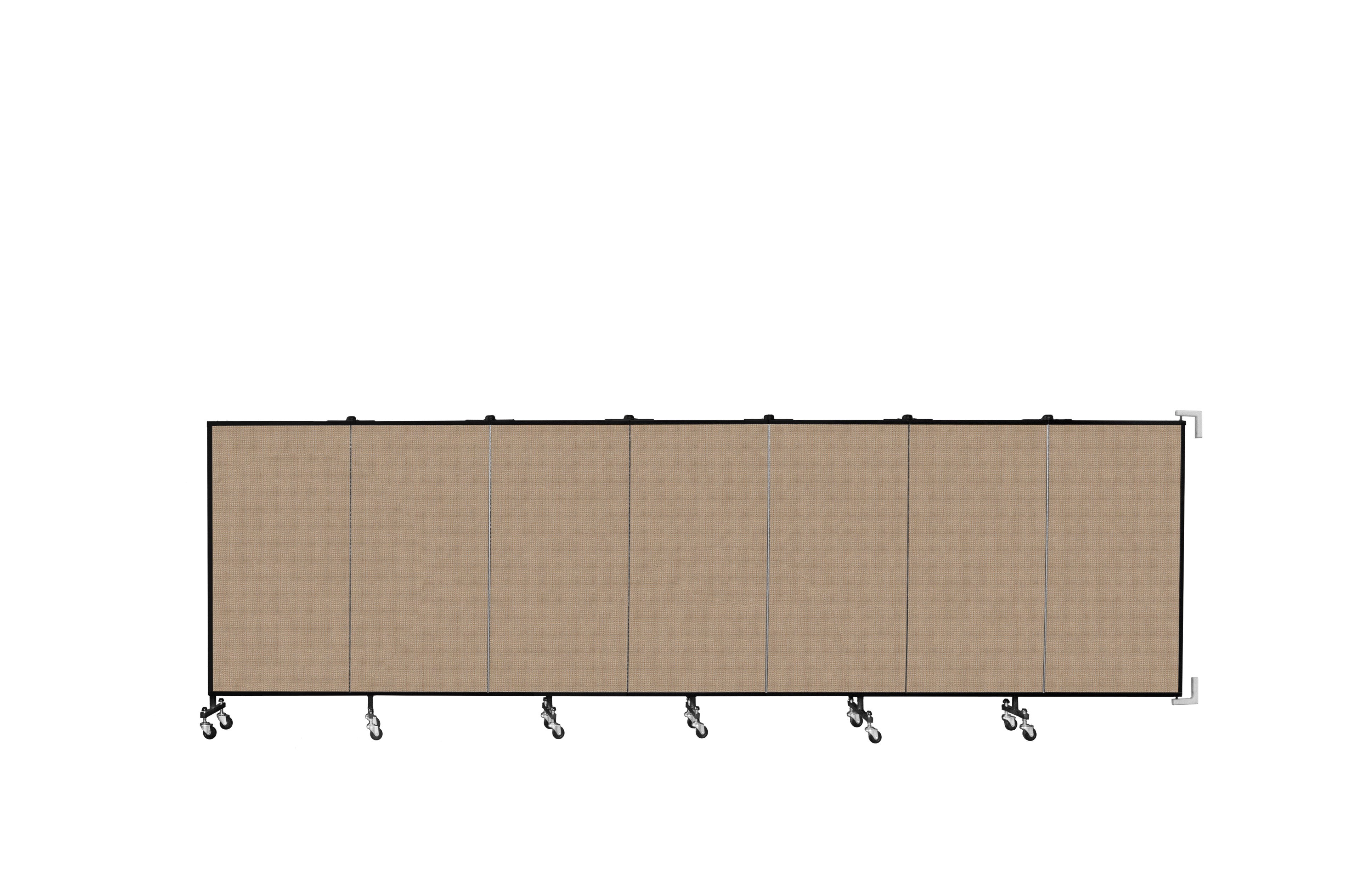 Wallmount Room Divider - 4'H x 12' 10"L - 7 Panel, Desert, Fabric