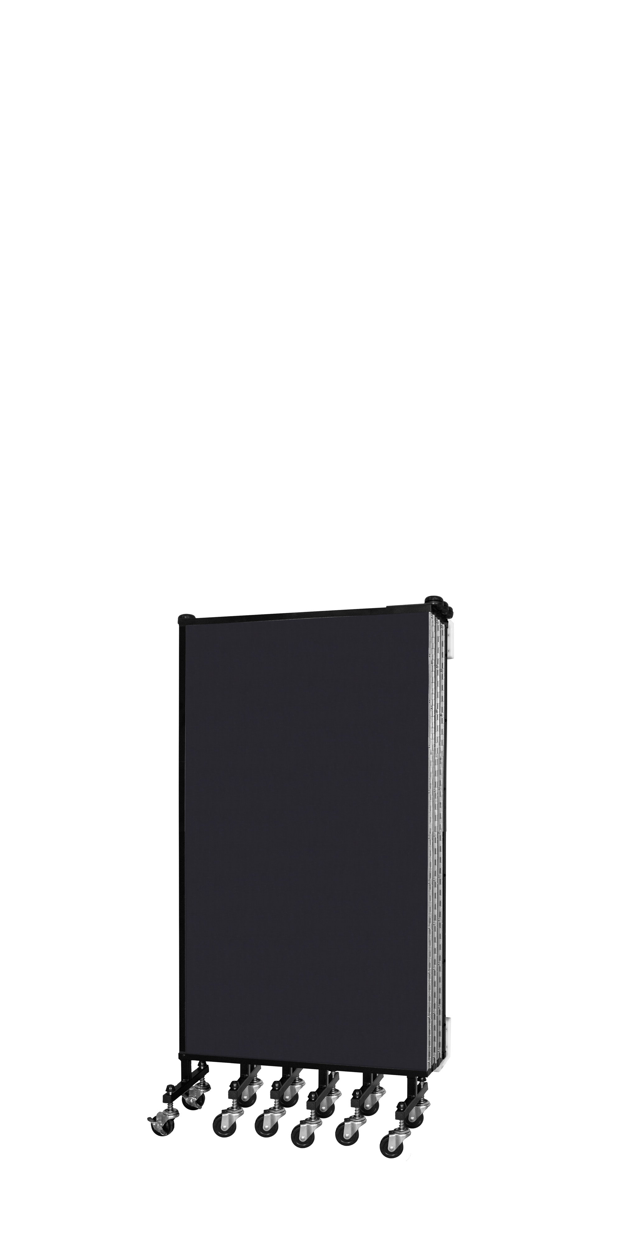 Wallmount Room Divider - 4'H x 12' 10"L - 7 Panel, Black, Fabric