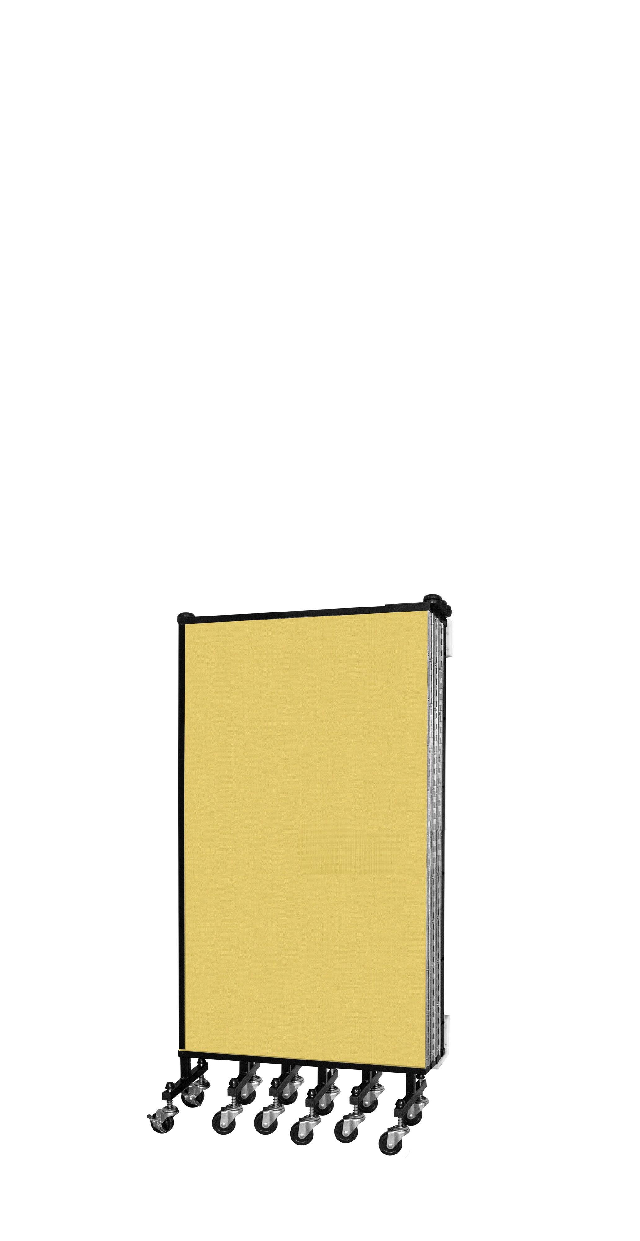 Wallmount Room Divider - 4'H x 12' 10"L - 7 Panel, Primary Yellow, Fabric