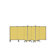 Wallmount Room Divider - 4'H x 12' 10"L - 7 Panel, Primary Yellow, Fabric