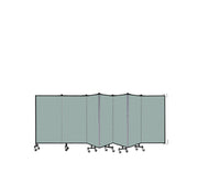 Wallmount Room Divider - 4'H x 12' 10"L - 7 Panel, Sea Green, Fabric